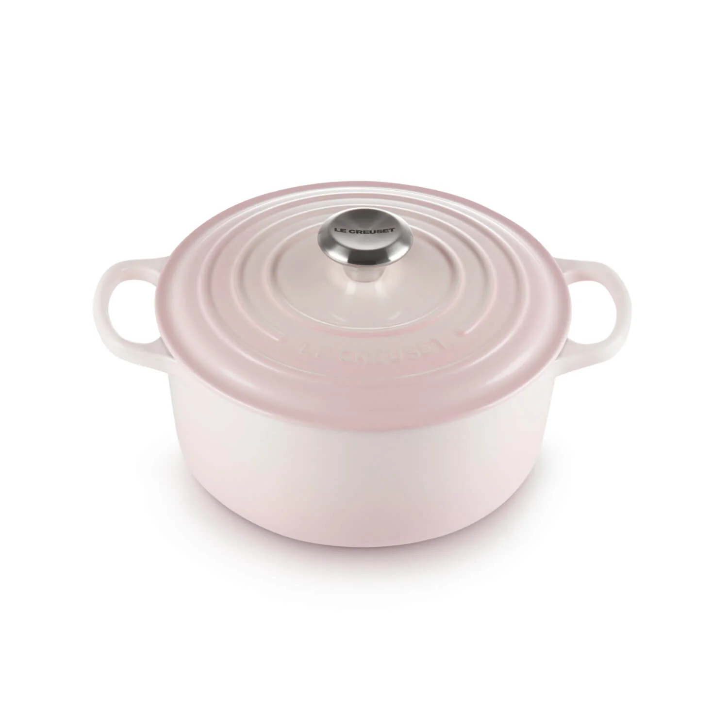 Le Creuset Signature Cast Iron 28cm Round Casserole - Shell Pink - Image 3