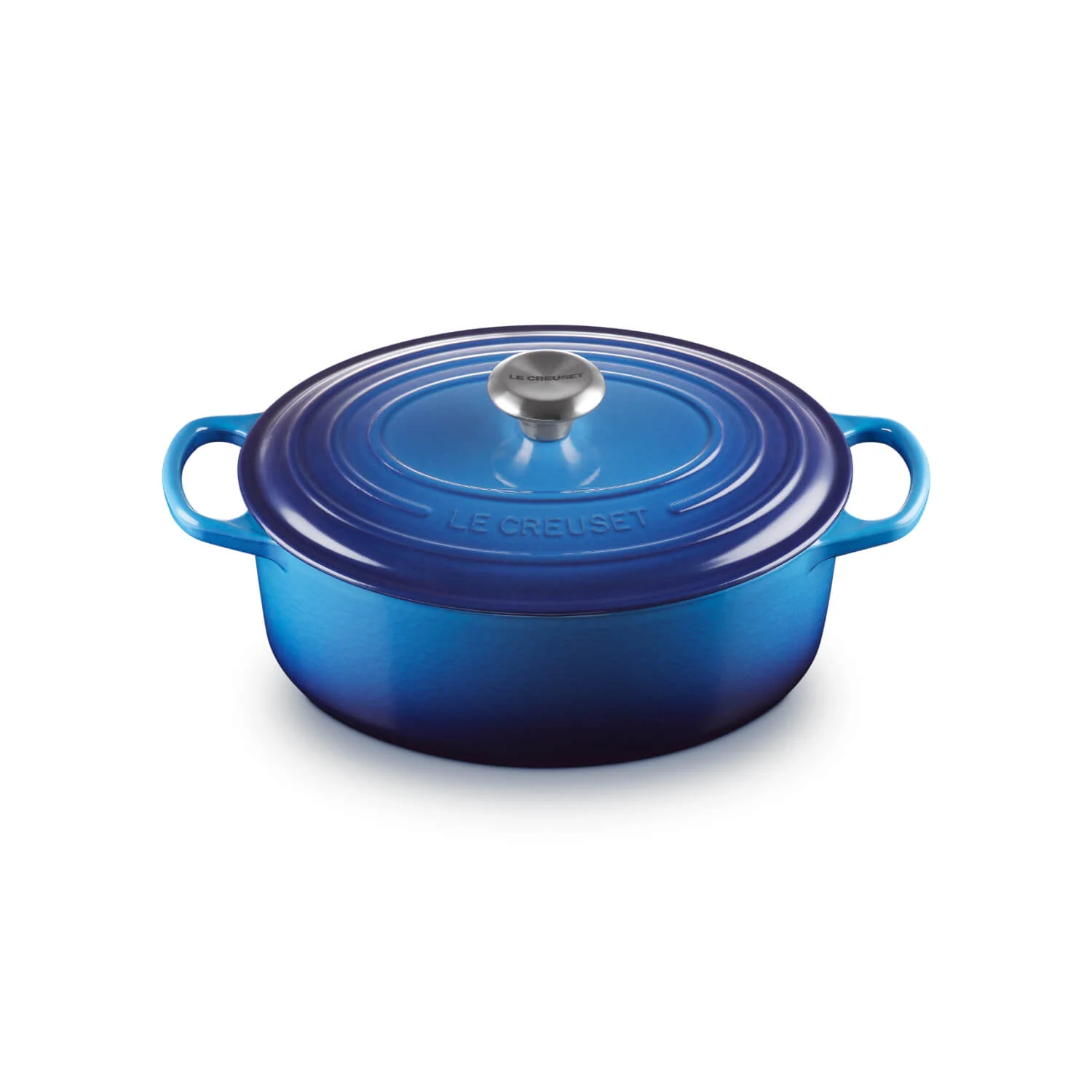 Le Creuset Signature Cast Iron 29cm Oval Casserole - Azure - Image 5