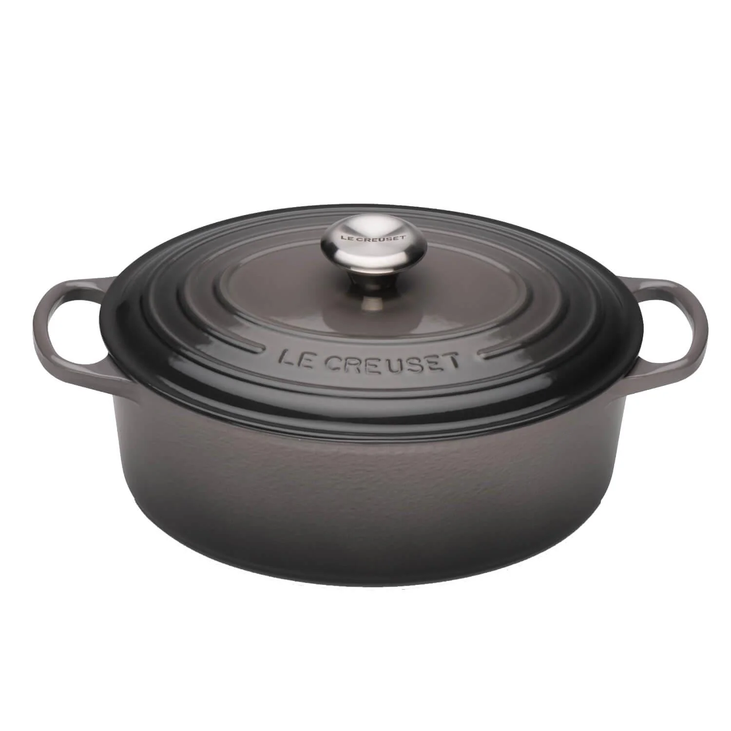 Le Creuset Signature Cast Iron 29cm Oval Casserole - Flint - Image 2