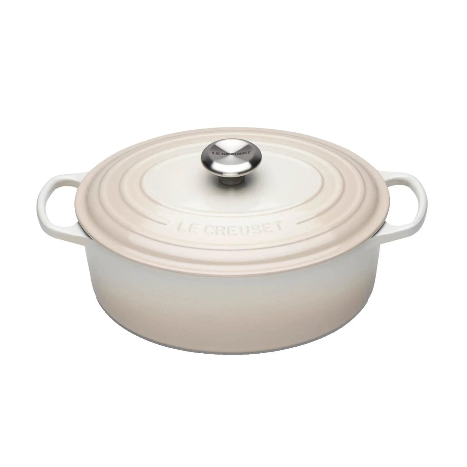 Le Creuset Signature Cast Iron 29cm Oval Casserole - Meringue - Image 2