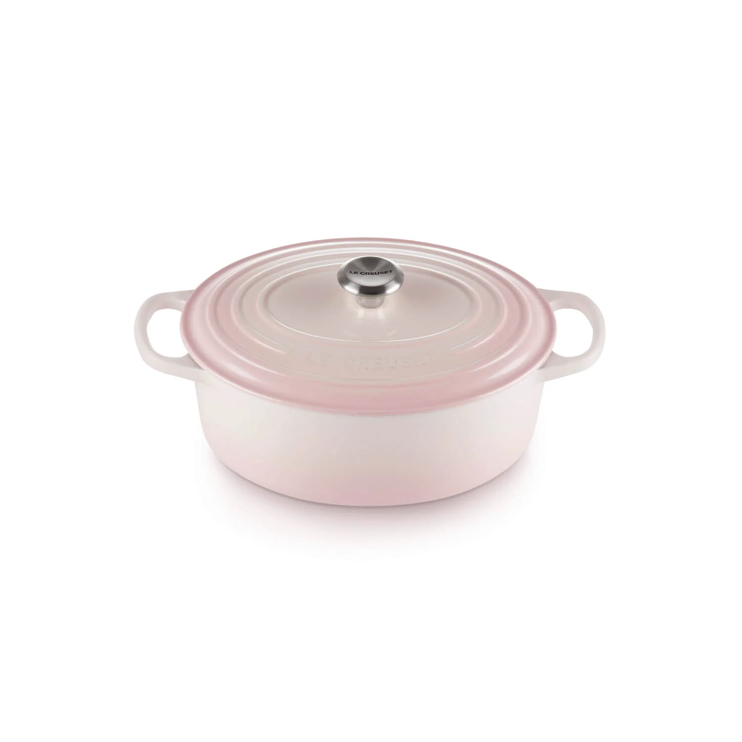 Le Creuset Signature Cast Iron 29cm Oval Casserole - Shell Pink - Image 5