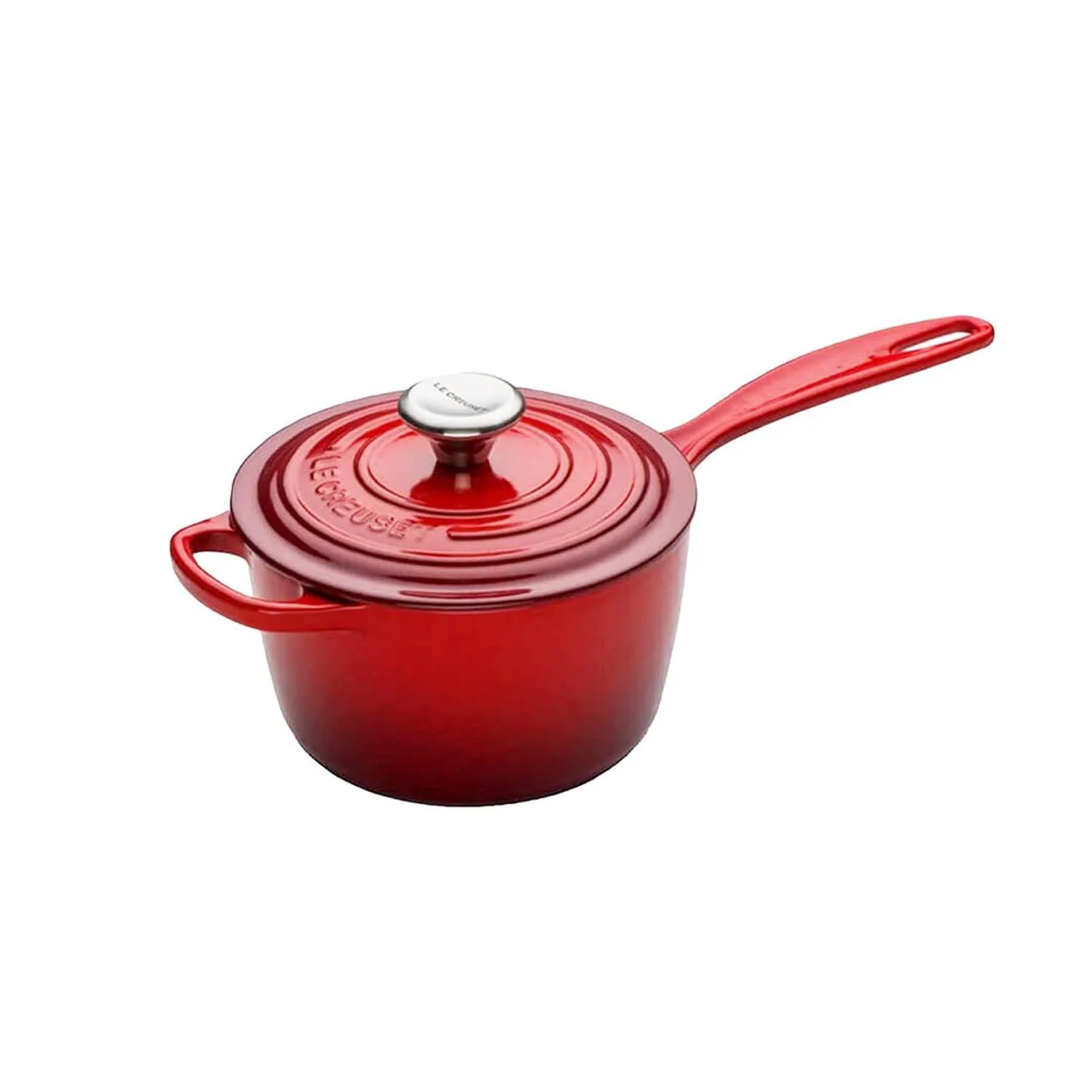 Le Creuset Signature Cast Iron 3 Piece Saucepan Set - Cerise - Image 4