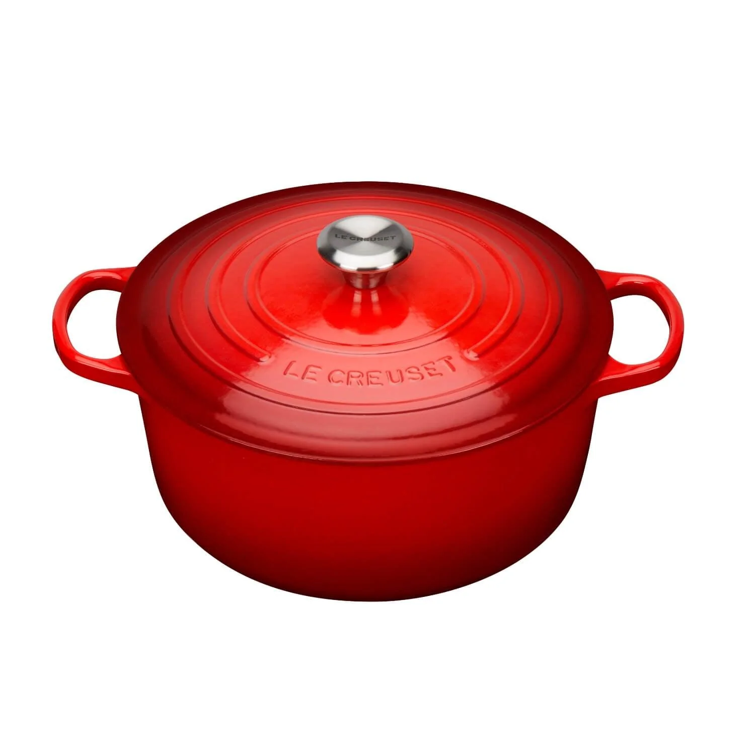 Le Creuset Signature Cast Iron 30cm Round Casserole - Cerise - Image 2