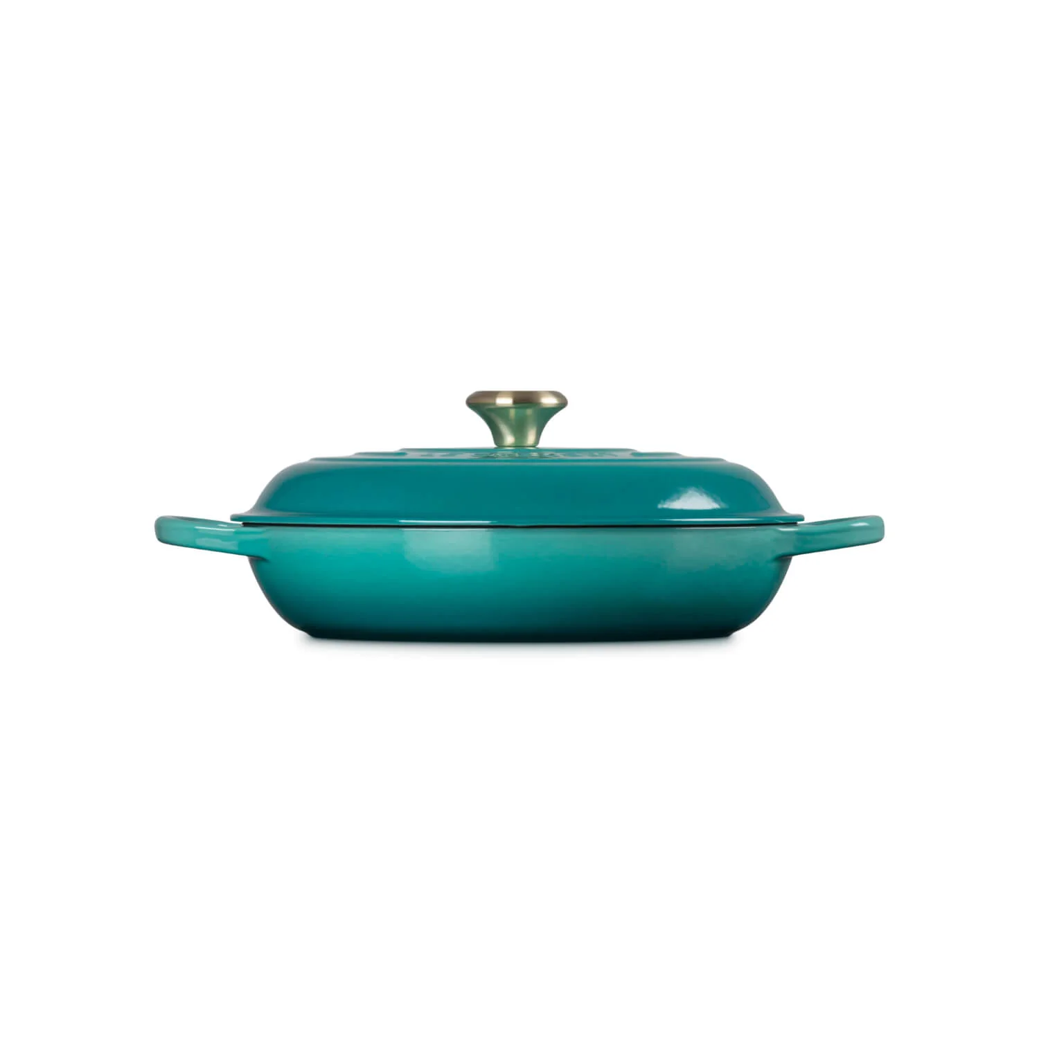 Le Creuset Signature Cast Iron 30cm Round Shallow Casserole - Bleu Riviera - Image 2