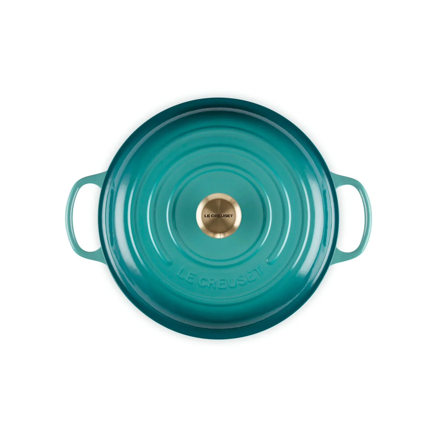Le Creuset Signature Cast Iron 30cm Round Shallow Casserole - Bleu Riviera - Image 3