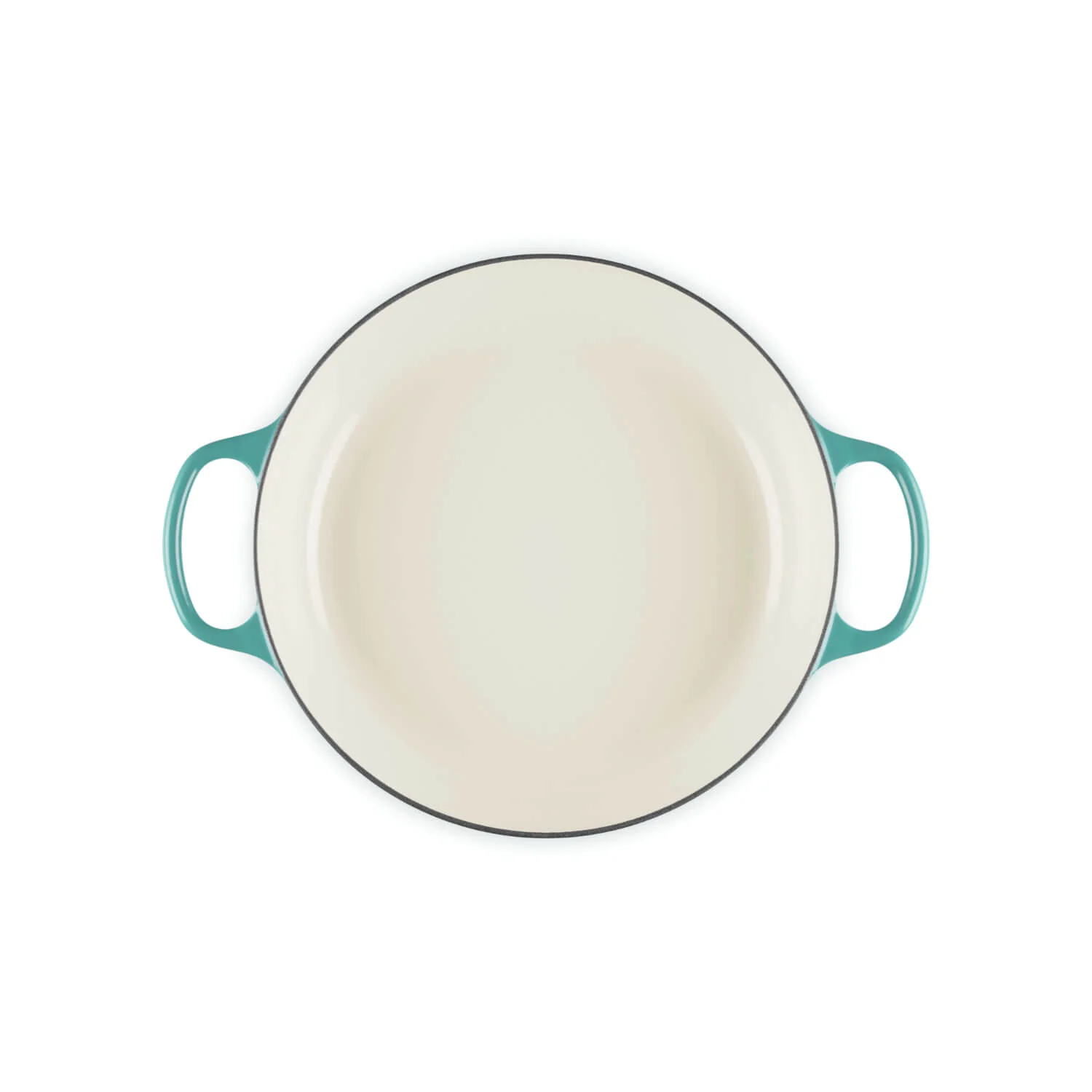 Le Creuset Signature Cast Iron 30cm Round Shallow Casserole - Bleu Riviera - Image 4