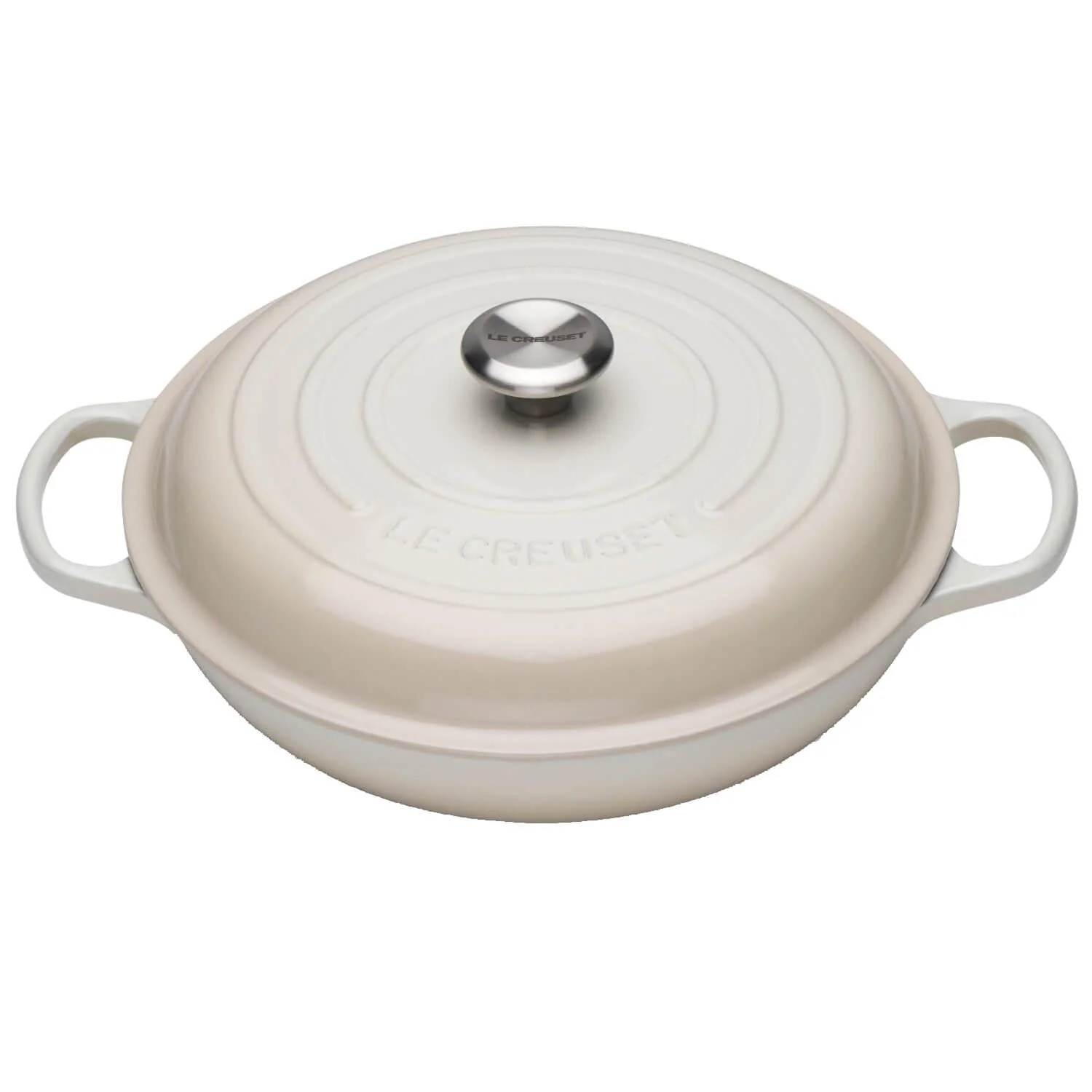 Le Creuset Signature Cast Iron 30cm Shallow Casserole - Meringue - Image 2