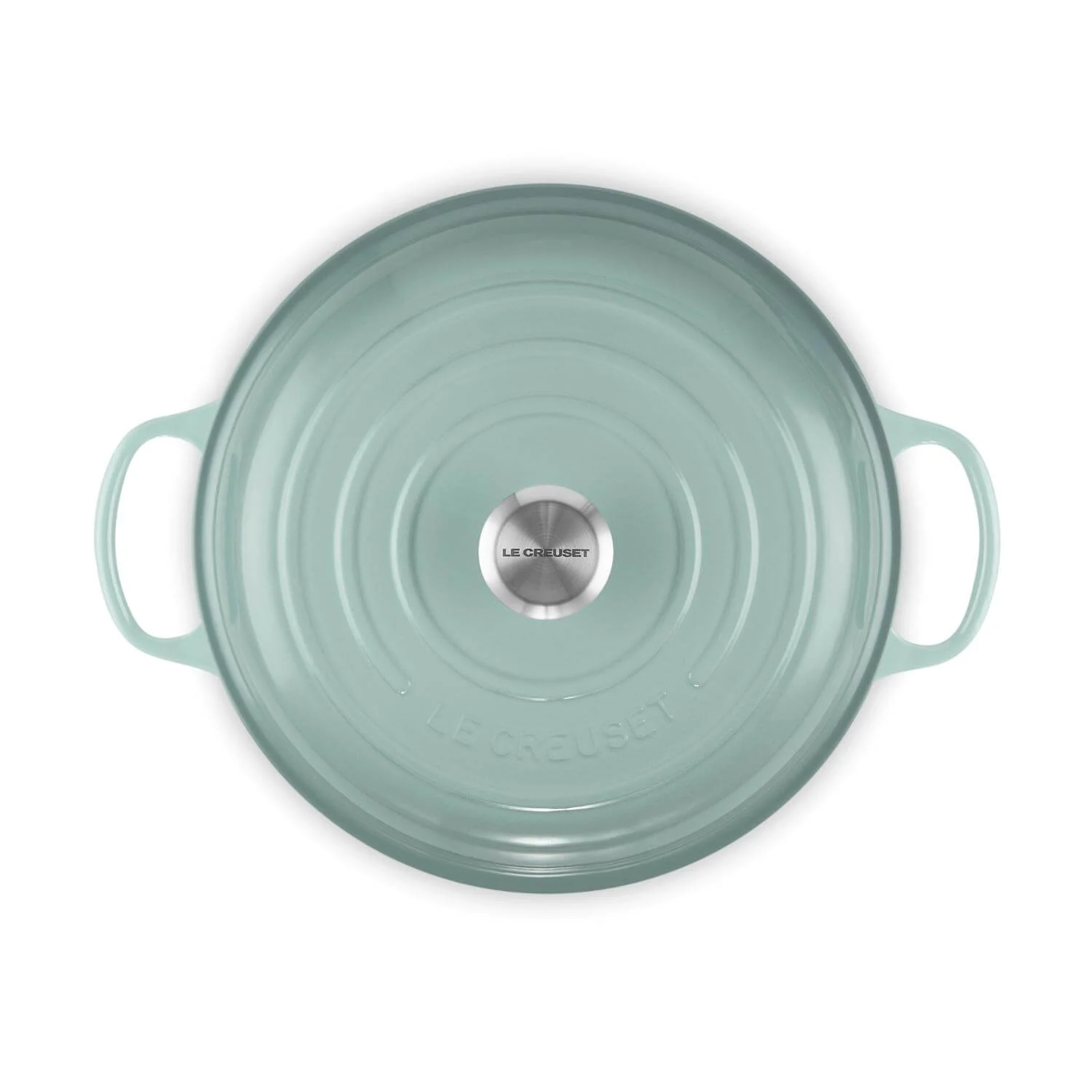Le Creuset Signature Cast Iron 30cm Shallow Casserole - Sea Salt - Image 3
