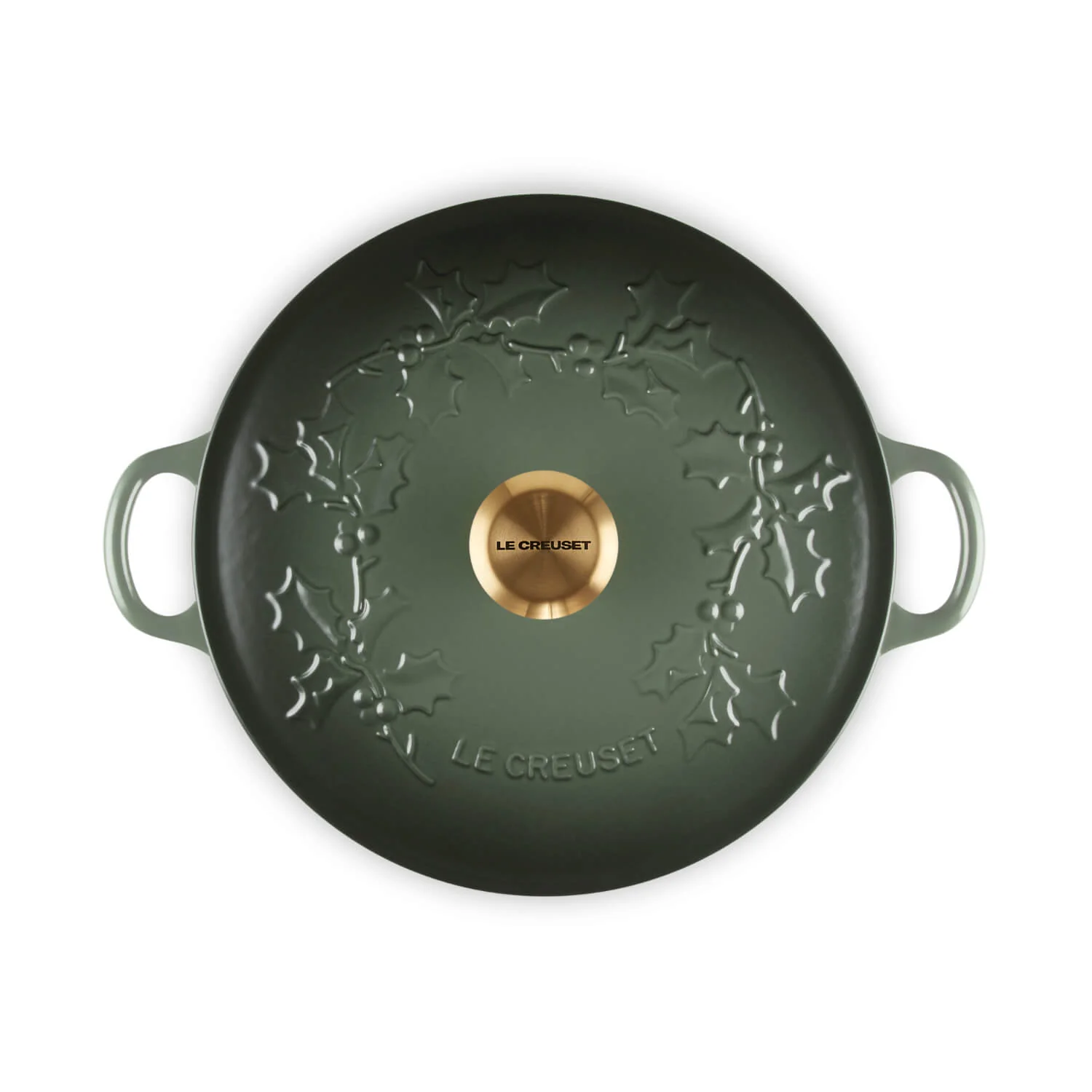 Le Creuset Signature Holly 26cm Cast Iron Soup Pot - Thyme - Image 2