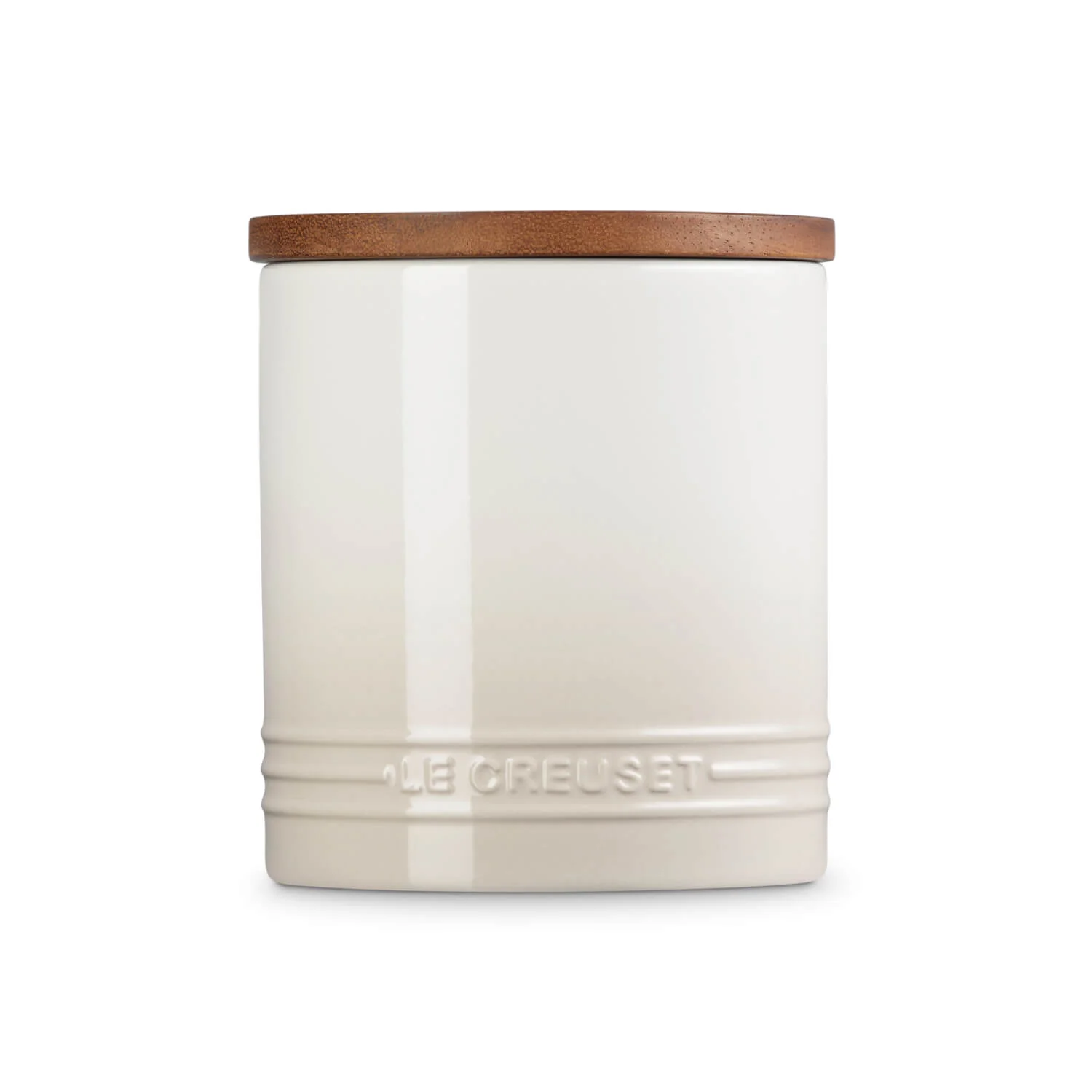 Le Creuset Stoneware Signature 1.1 Litre Storage Jar with Wooden Lid - Meringue - Image 2