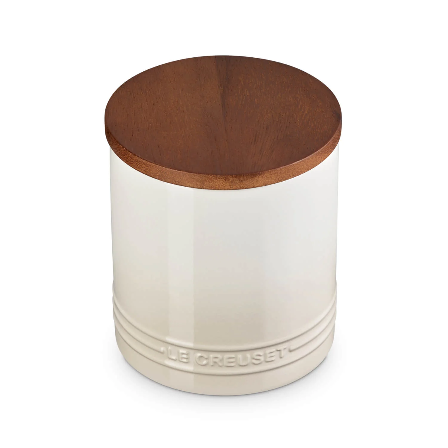 Le Creuset Stoneware Signature 1.1 Litre Storage Jar with Wooden Lid - Meringue - Image 5
