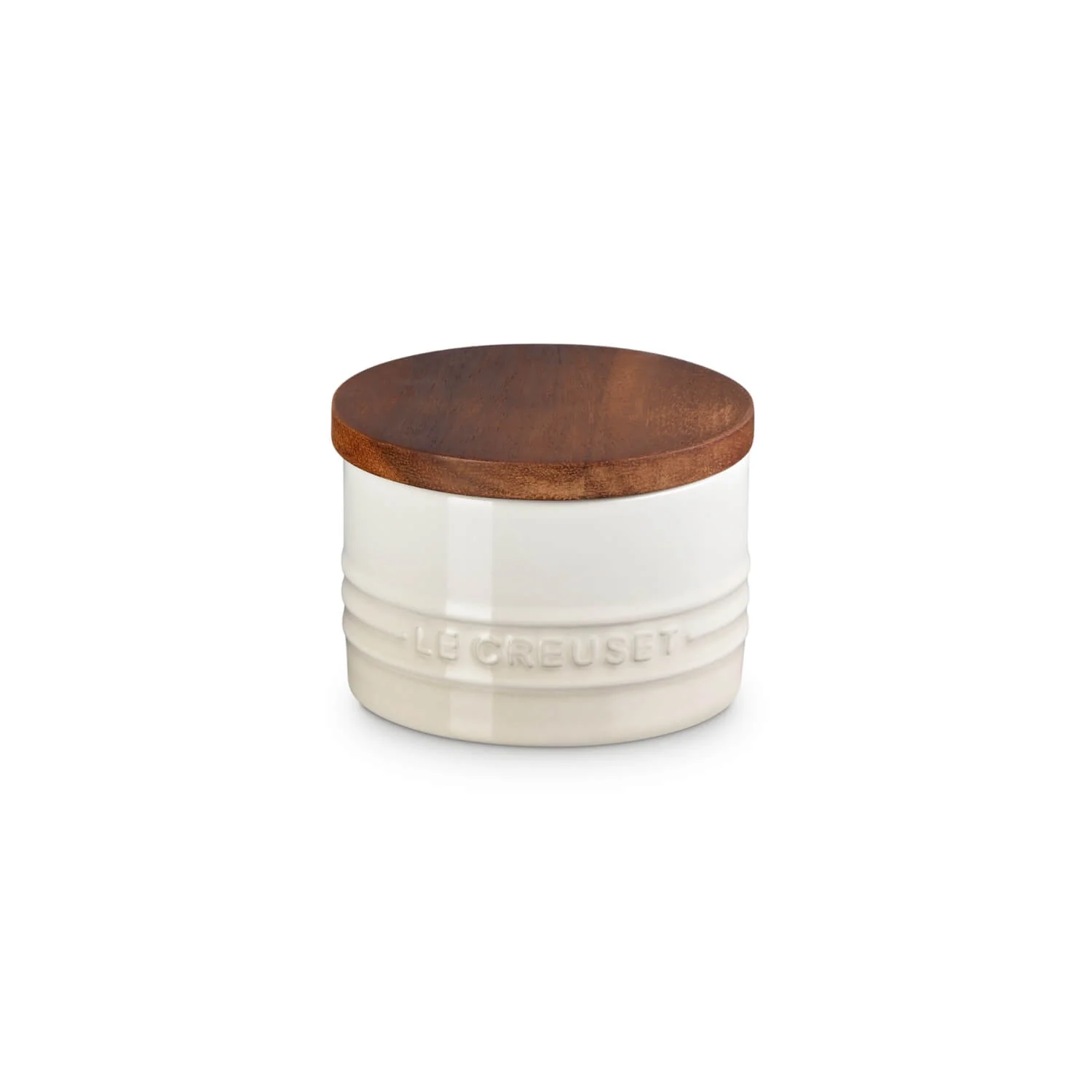 Le Creuset Stoneware Signature 200ml Storage Jar with Wooden Lid - Meringue