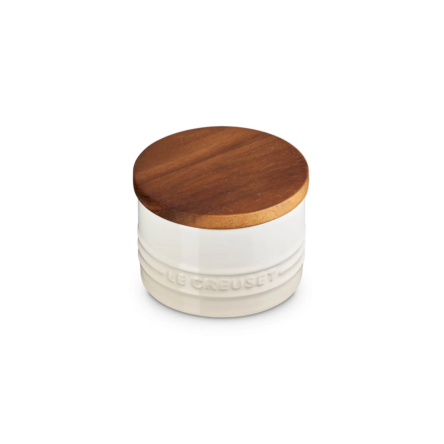 Le Creuset Stoneware Signature 200ml Storage Jar with Wooden Lid - Meringue - Image 5