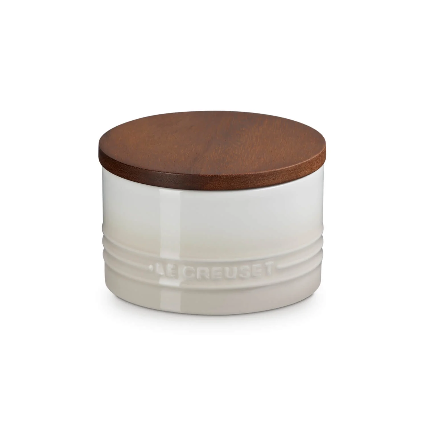 Le Creuset Stoneware Signature 470ml Storage Jar with Wooden Lid - Meringue