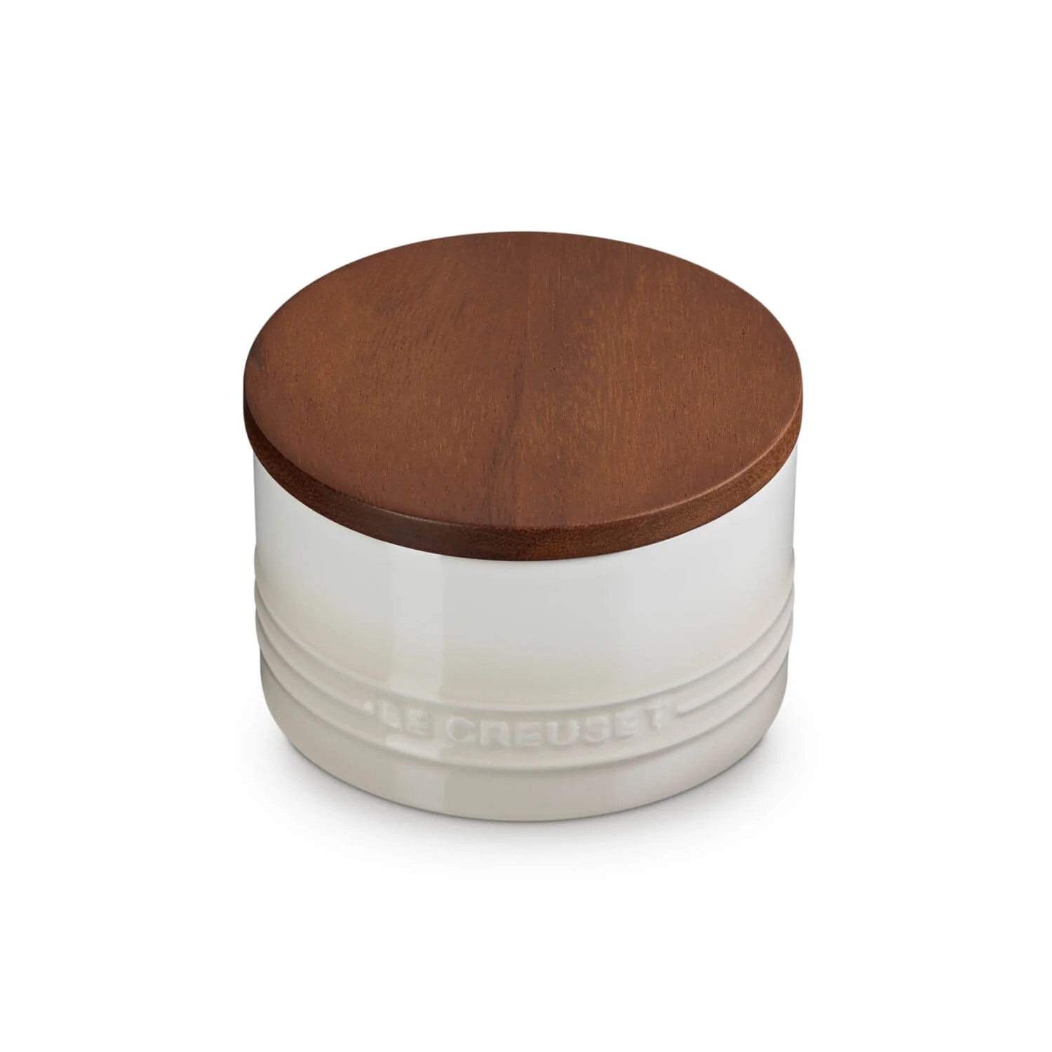 Le Creuset Stoneware Signature 470ml Storage Jar with Wooden Lid - Meringue - Image 5