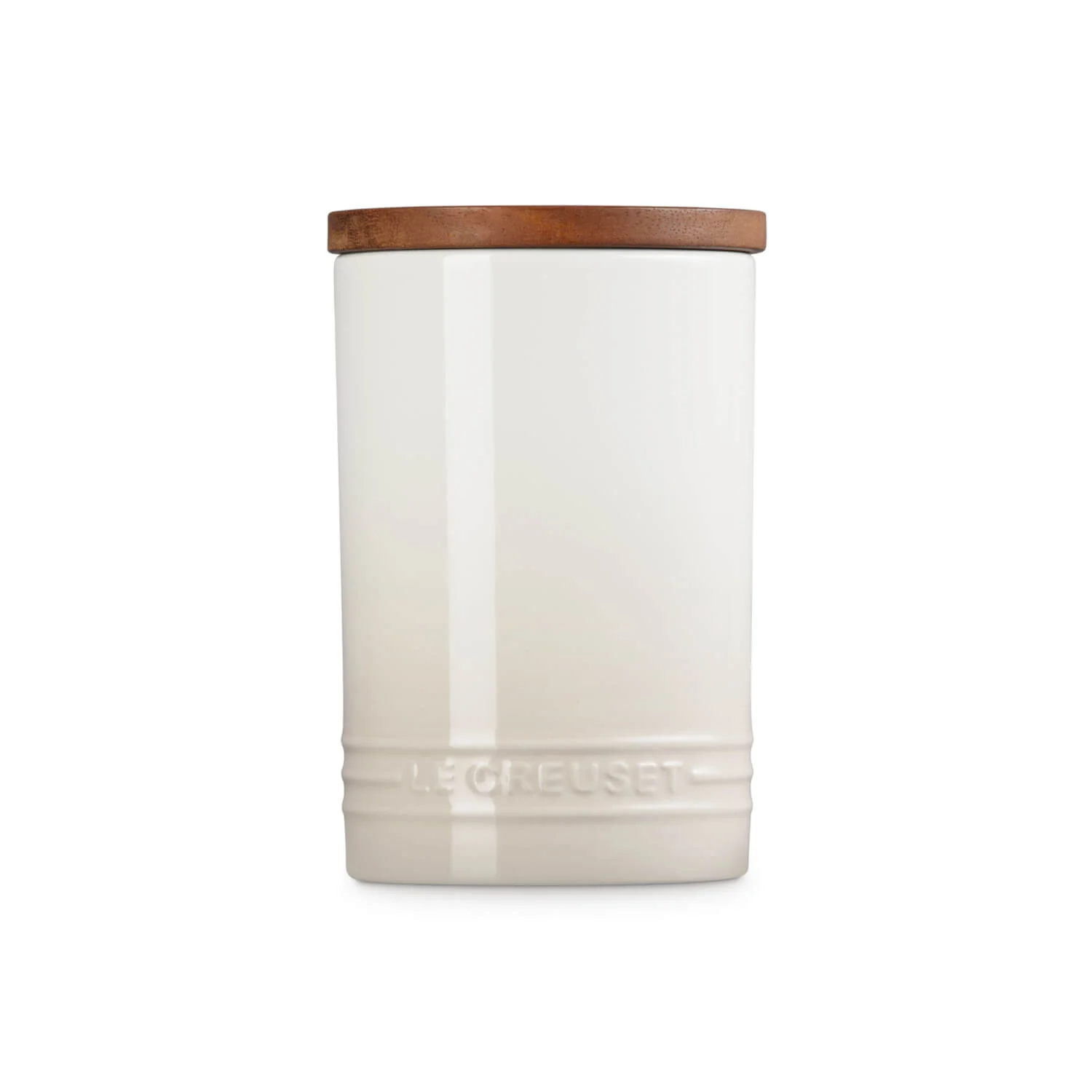 Le Creuset Stoneware Signature 770ml Storage Jar with Wooden Lid - Meringue - Image 2