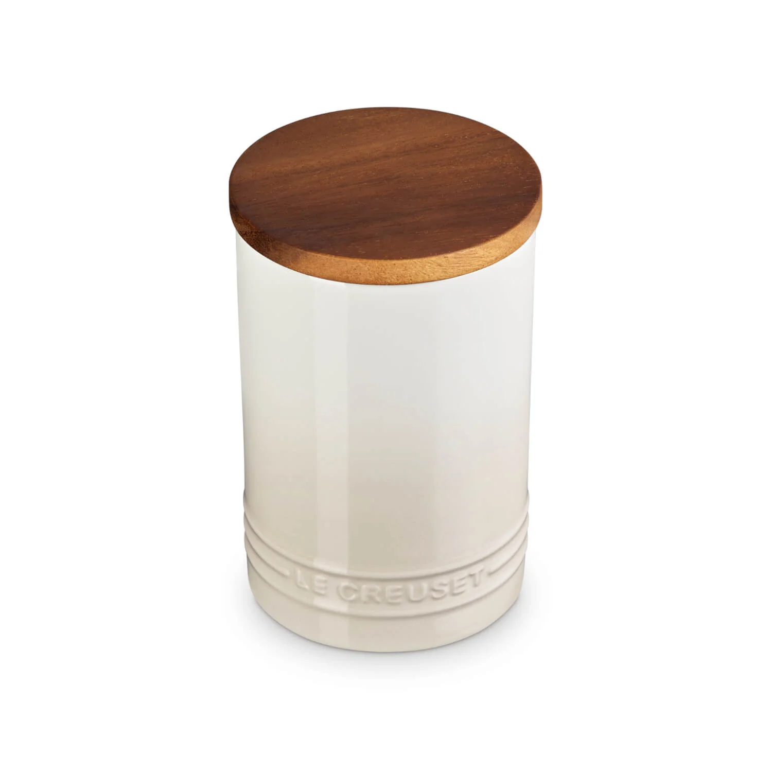 Le Creuset Stoneware Signature 770ml Storage Jar with Wooden Lid - Meringue - Image 3