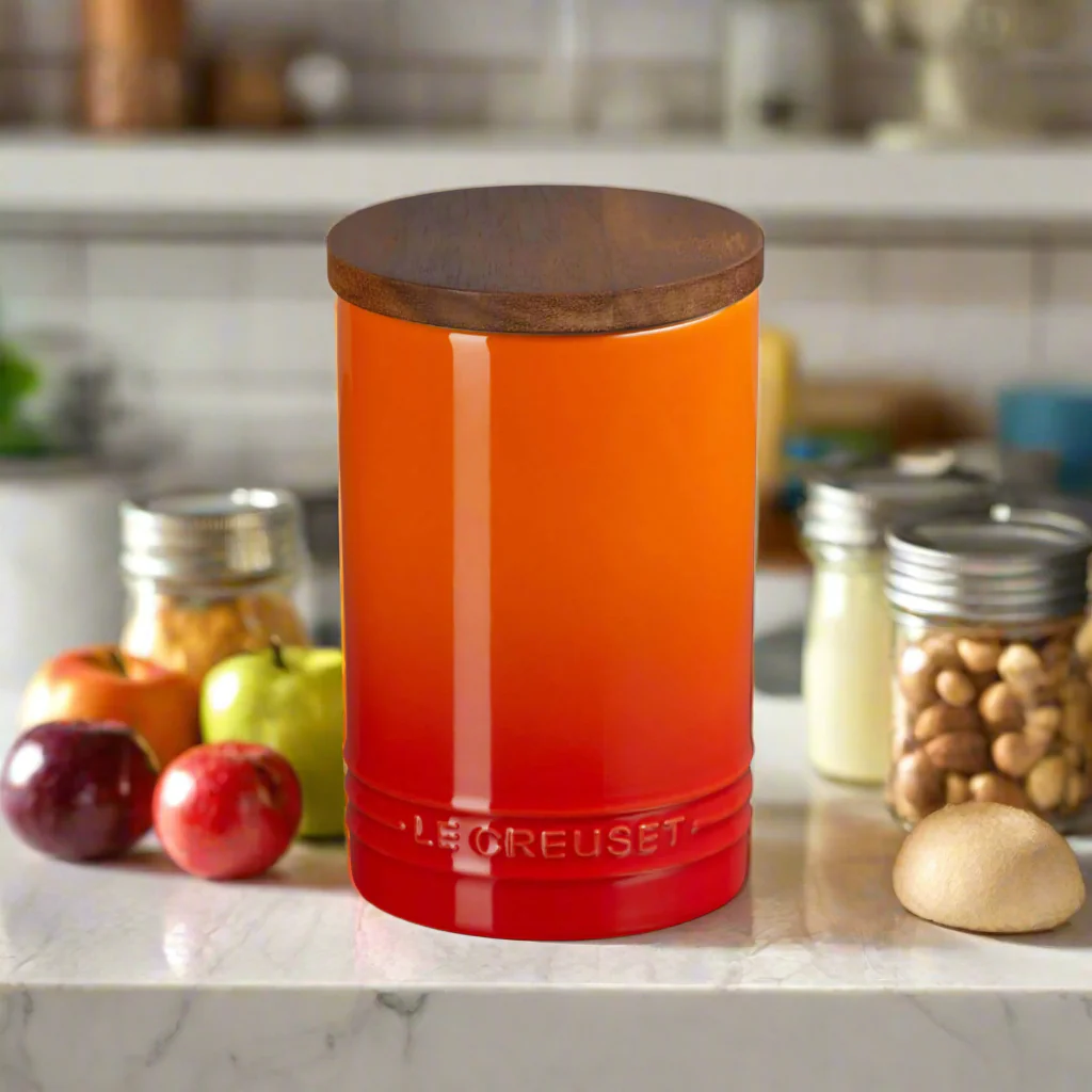 Le Creuset Stoneware Signature 770ml Storage Jar with Wooden Lid - Volcanic - Image 6