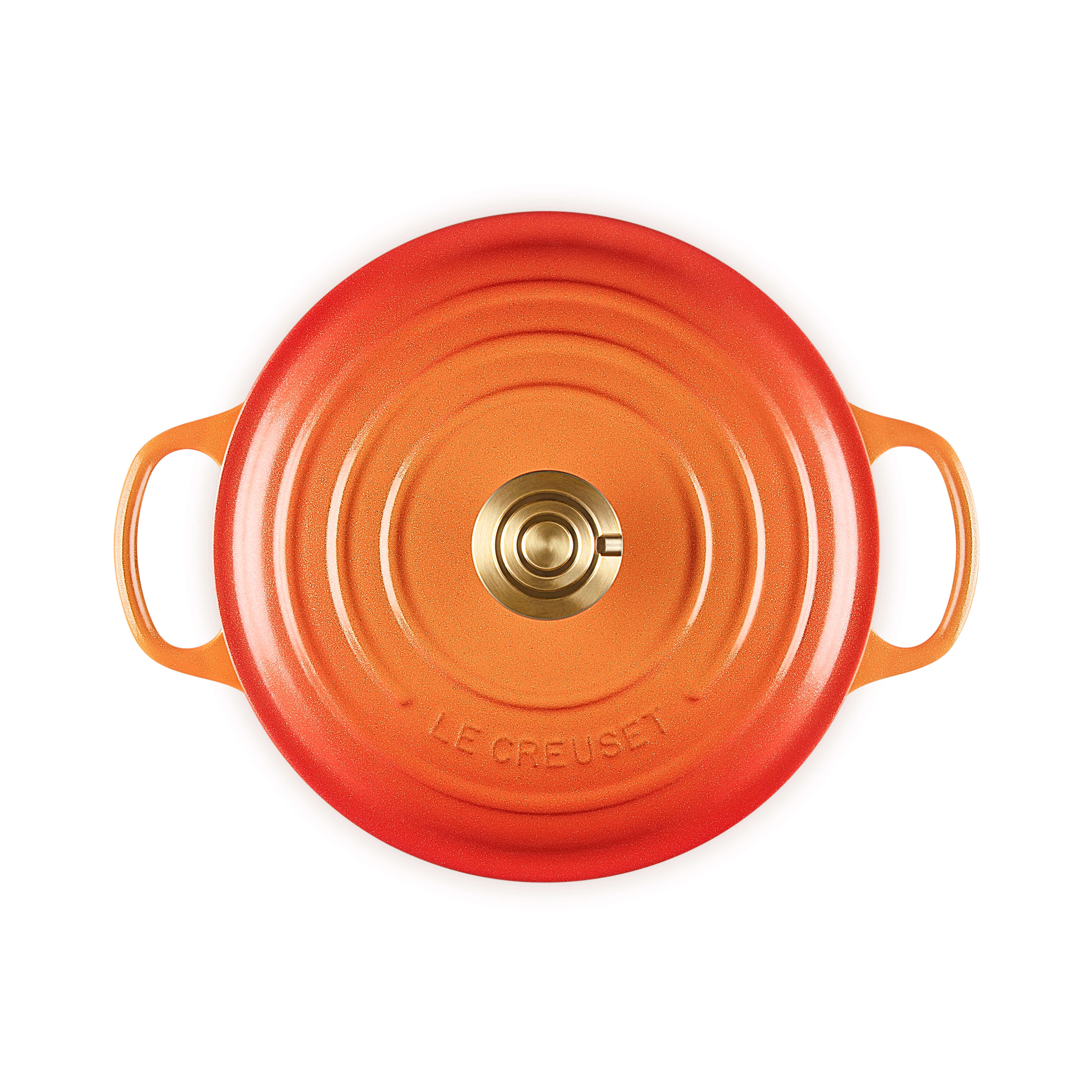 Le Creuset Limited Edition Signature 24cm Cast Iron Round Casserole - Flamme Doree - Image 3
