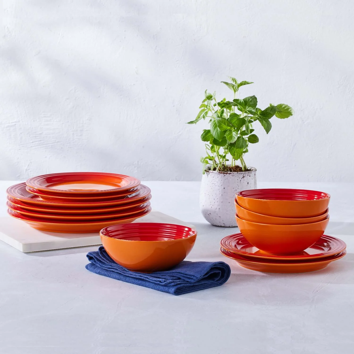 Le Creuset Stoneware 12-Piece Dinnerware Set - Volcanic - Image 5