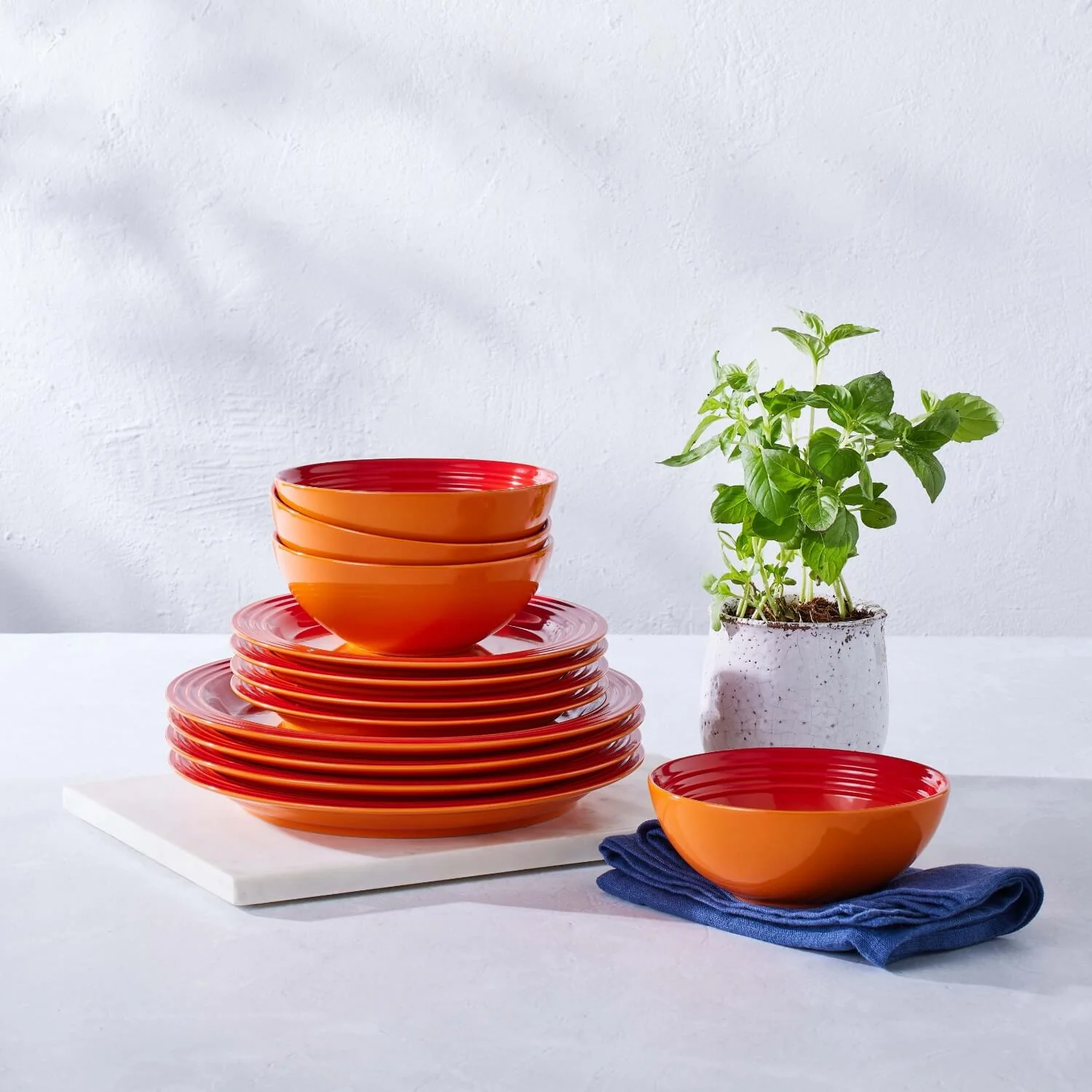 Le Creuset Stoneware 12-Piece Dinnerware Set - Volcanic - Image 6