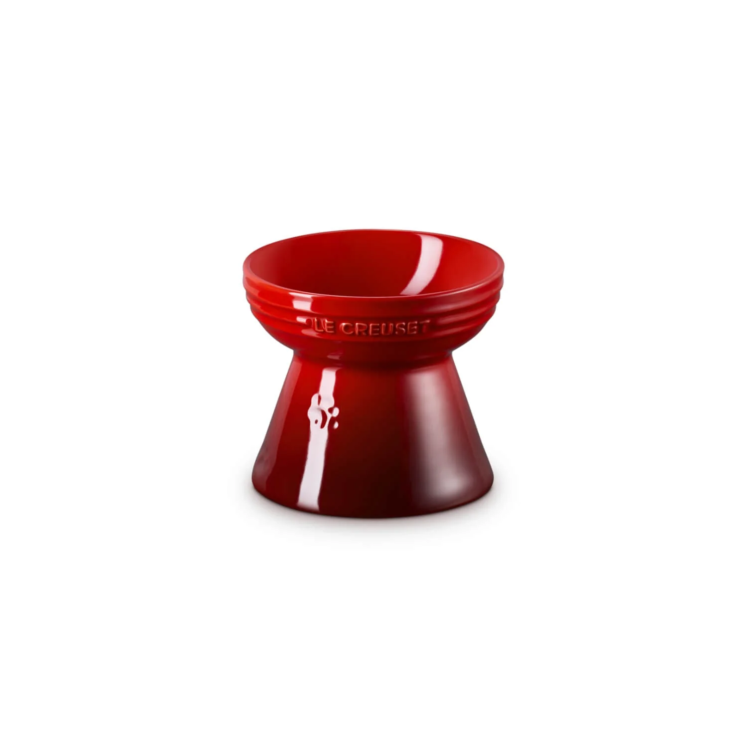 Le Creuset Stoneware 380ml Footed Raised Pet Bowl - Cerise