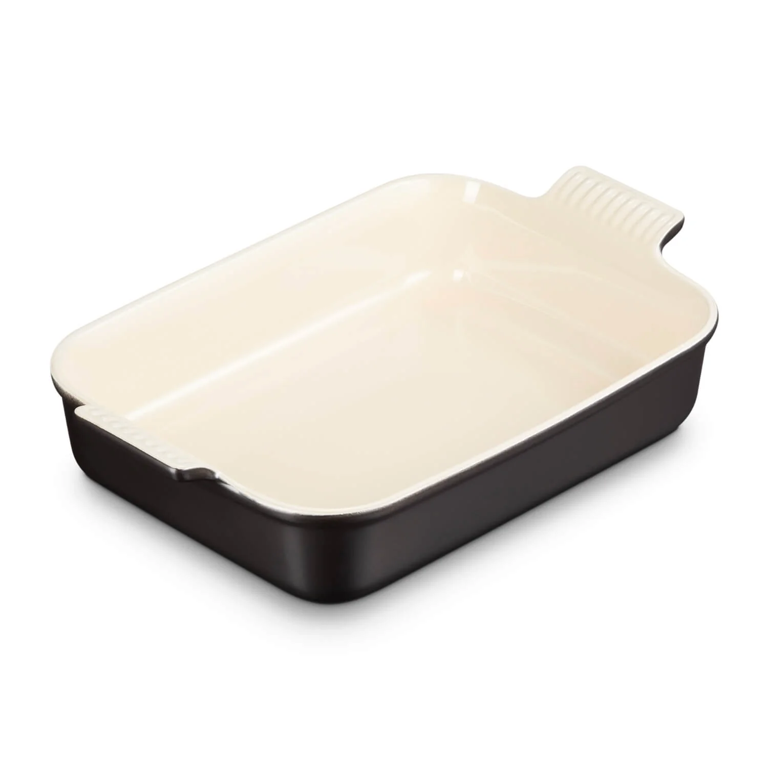 Le Creuset Stoneware Heritage 32cm Rectangular Dish - Matte Black - Image 3