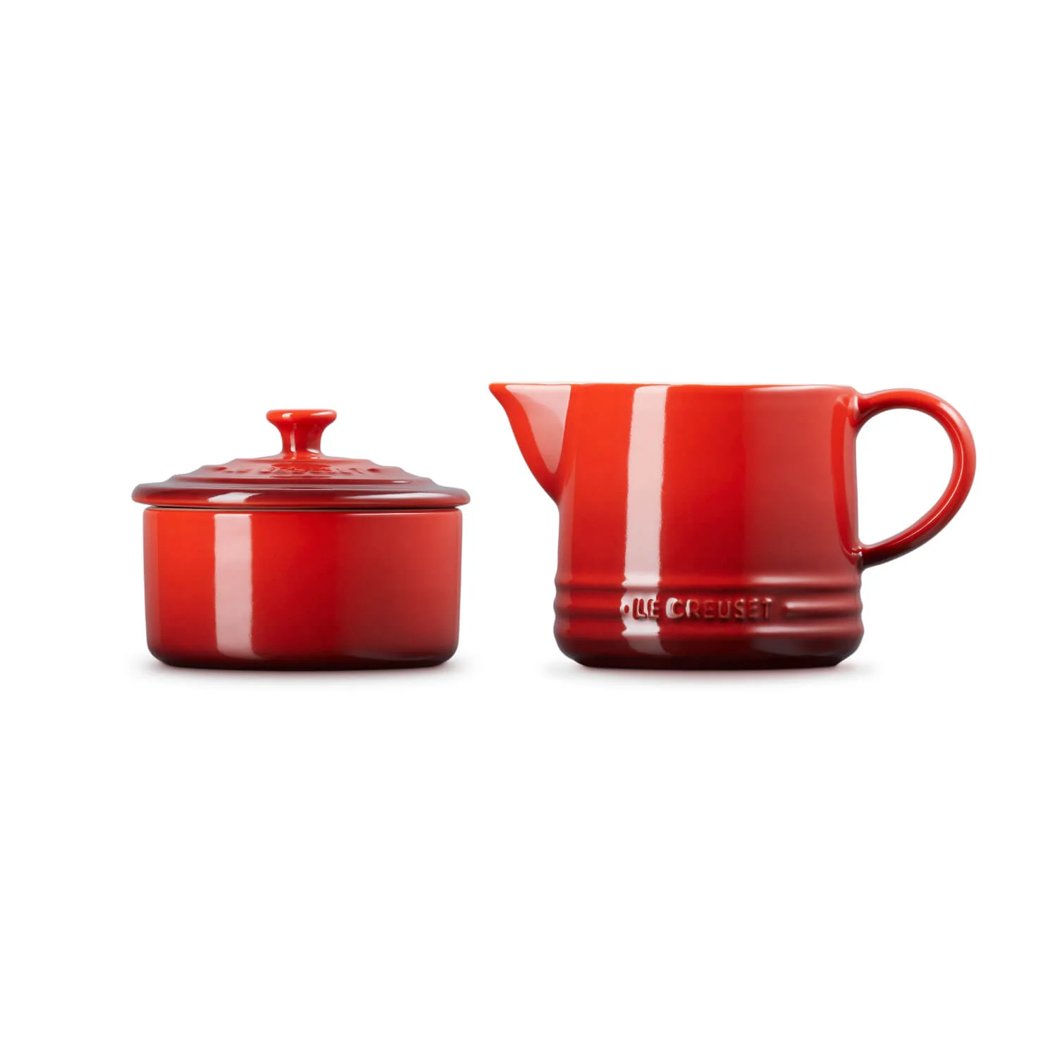 Le Creuset Stoneware Milk & Sugar Set - Cerise - Image 2