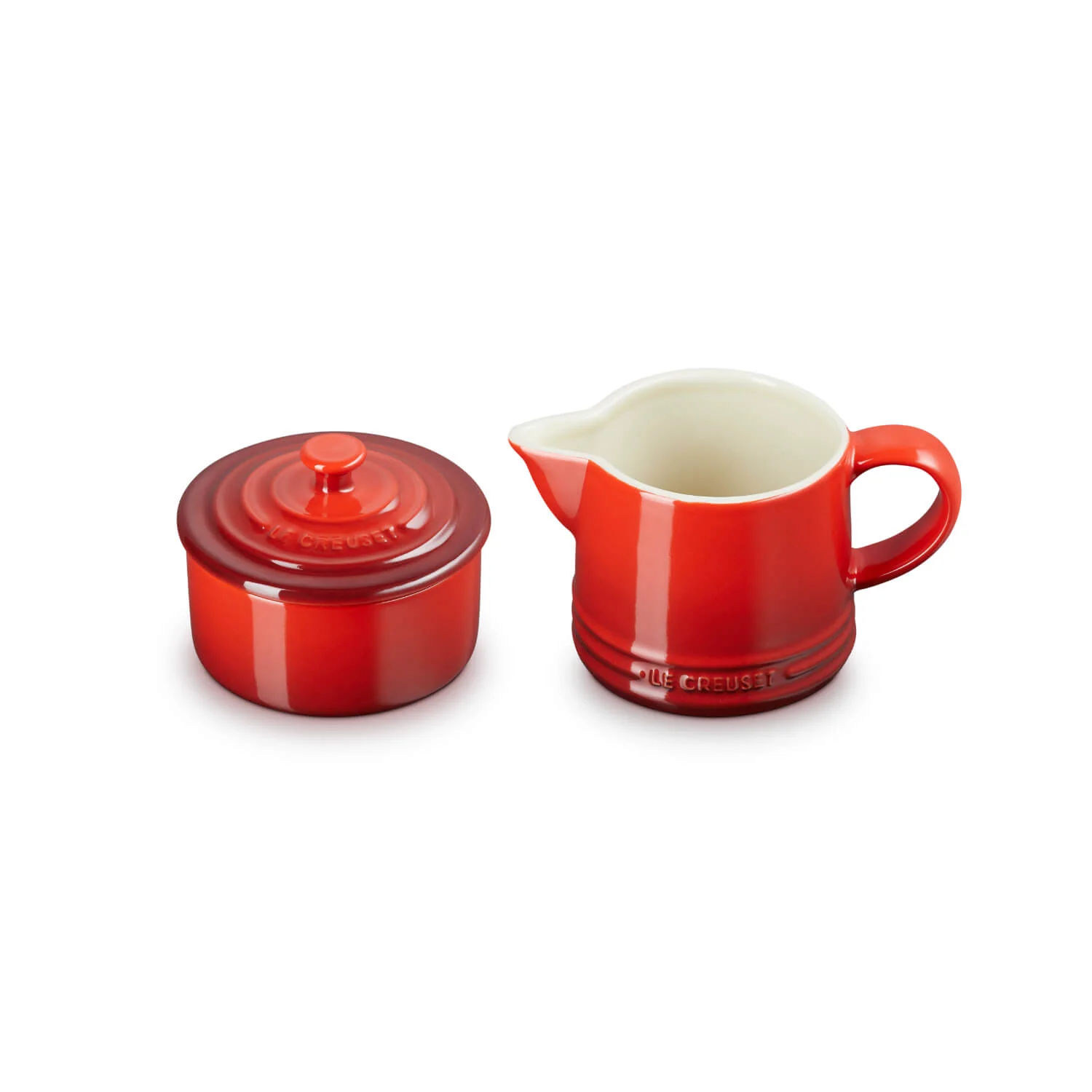 Le Creuset Stoneware Milk & Sugar Set - Cerise - Image 4