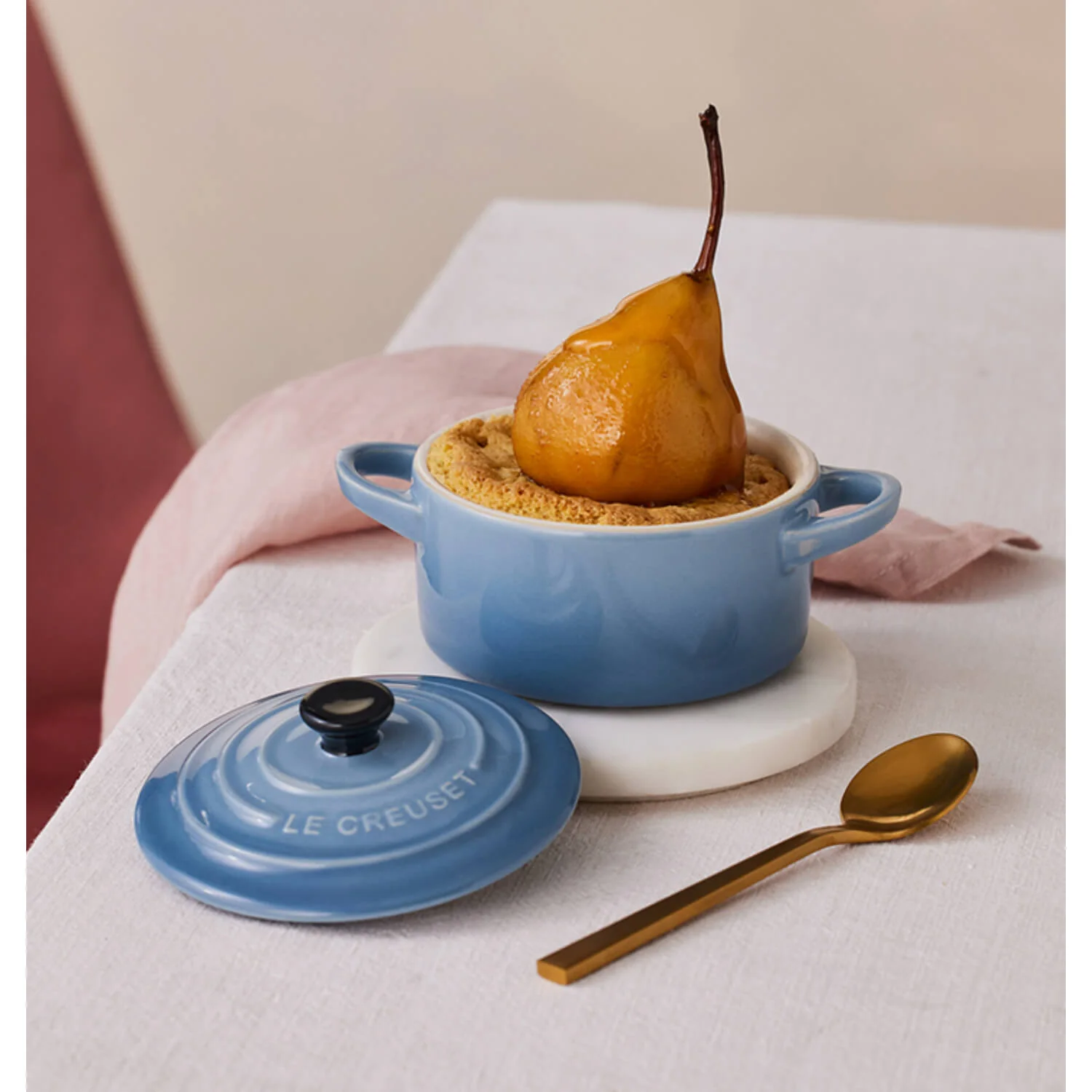 Le Creuset Stoneware Petite Round Casserole - Chambray - Image 6