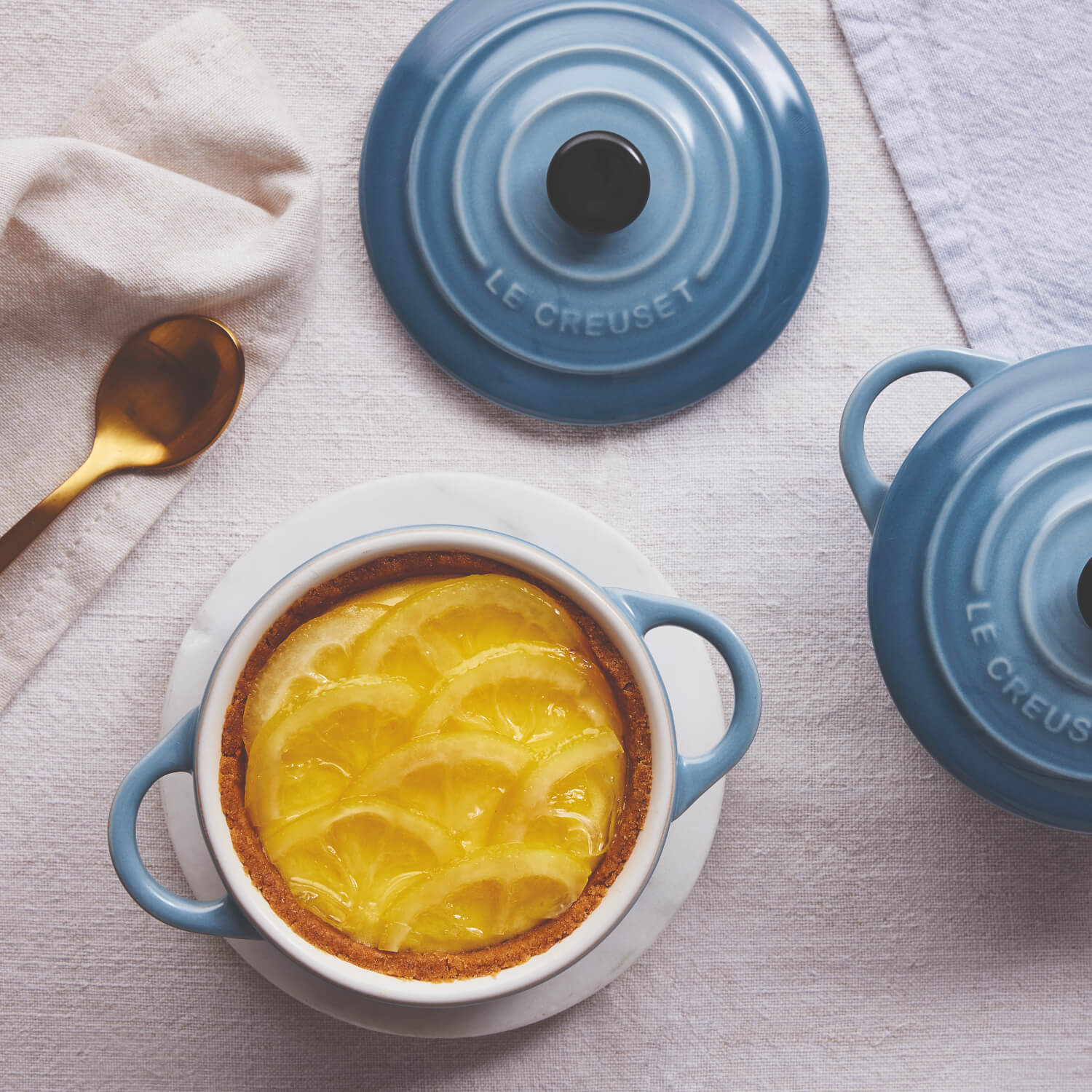 Le Creuset Stoneware Petite Round Casserole - Chambray - Image 7