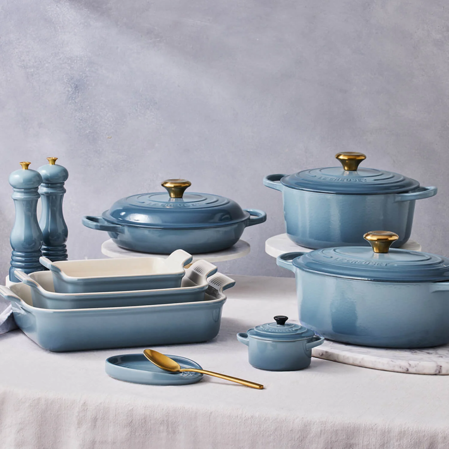 Le Creuset Stoneware Petite Round Casserole - Chambray - Image 8