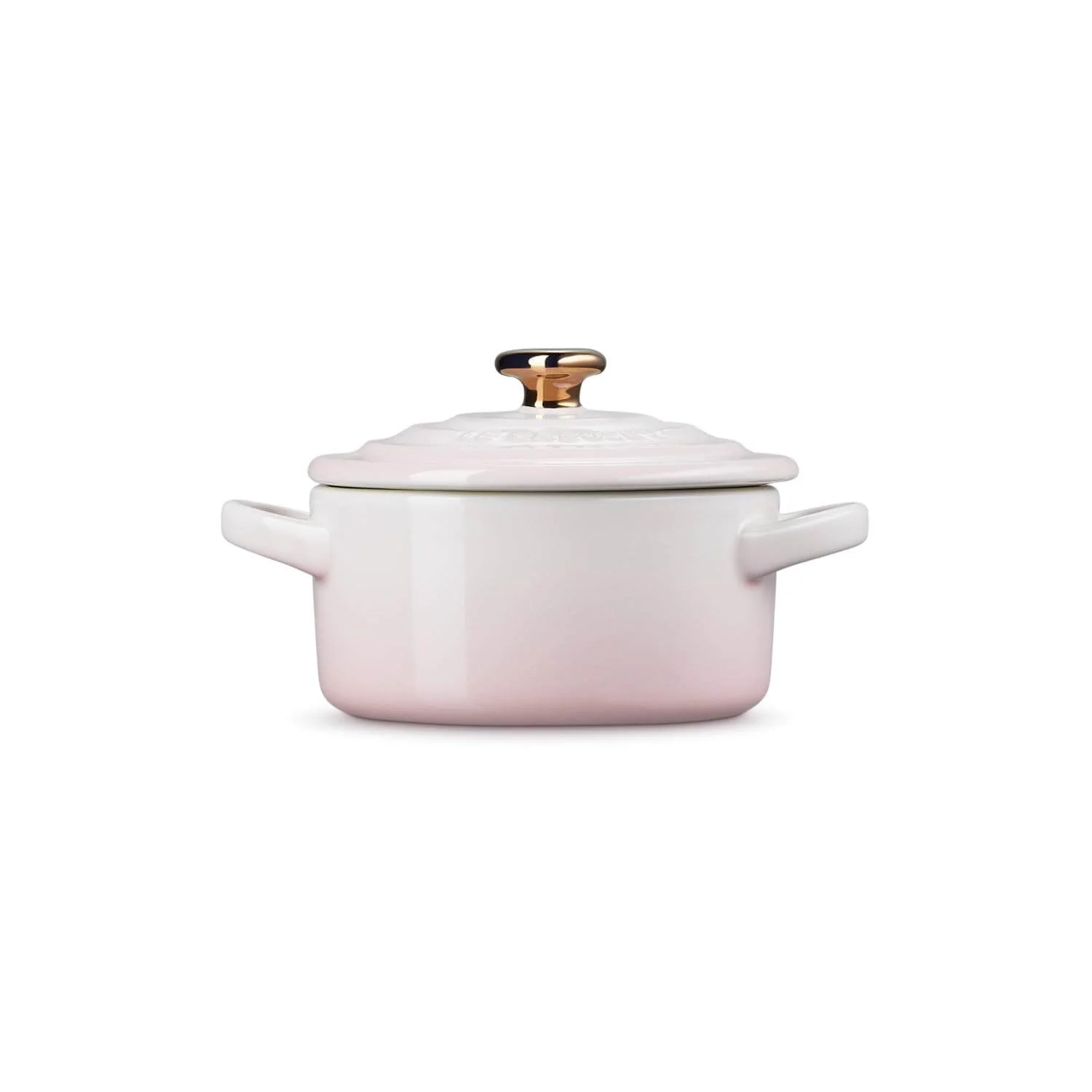 Le Creuset Stoneware Petite Round Casserole with Gold Heart Knob - Shell Pink - Image 3