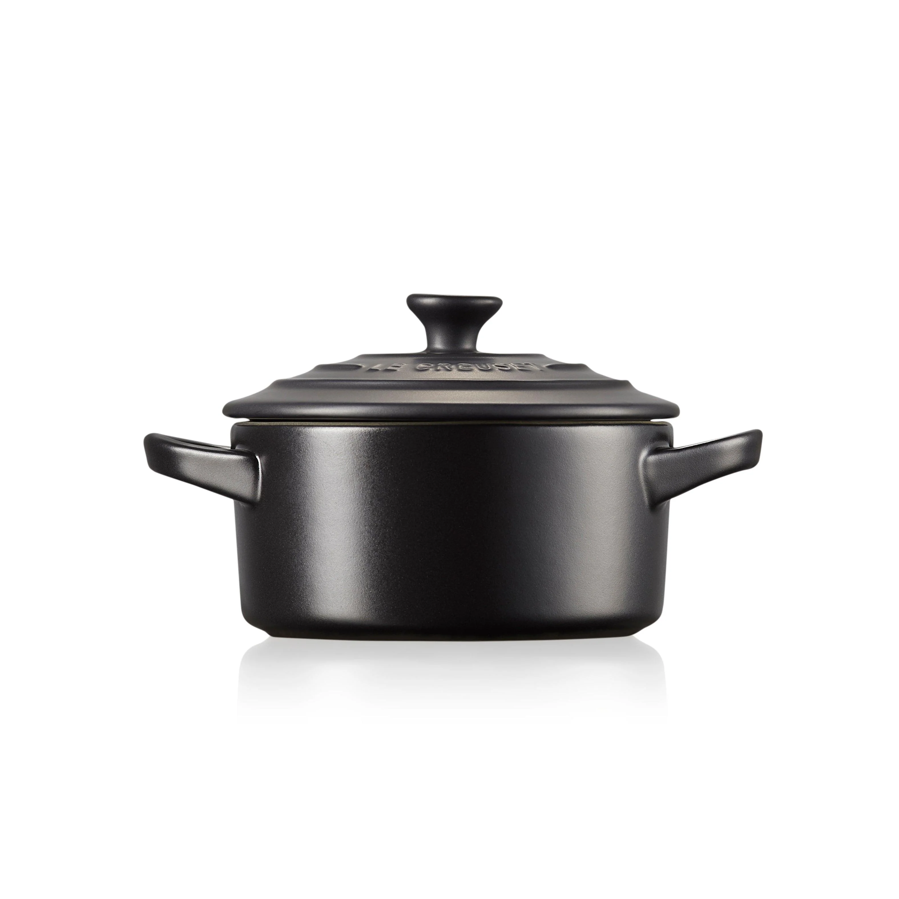 Le Creuset Stoneware Petite Round Casserole - Satin Black - Image 3