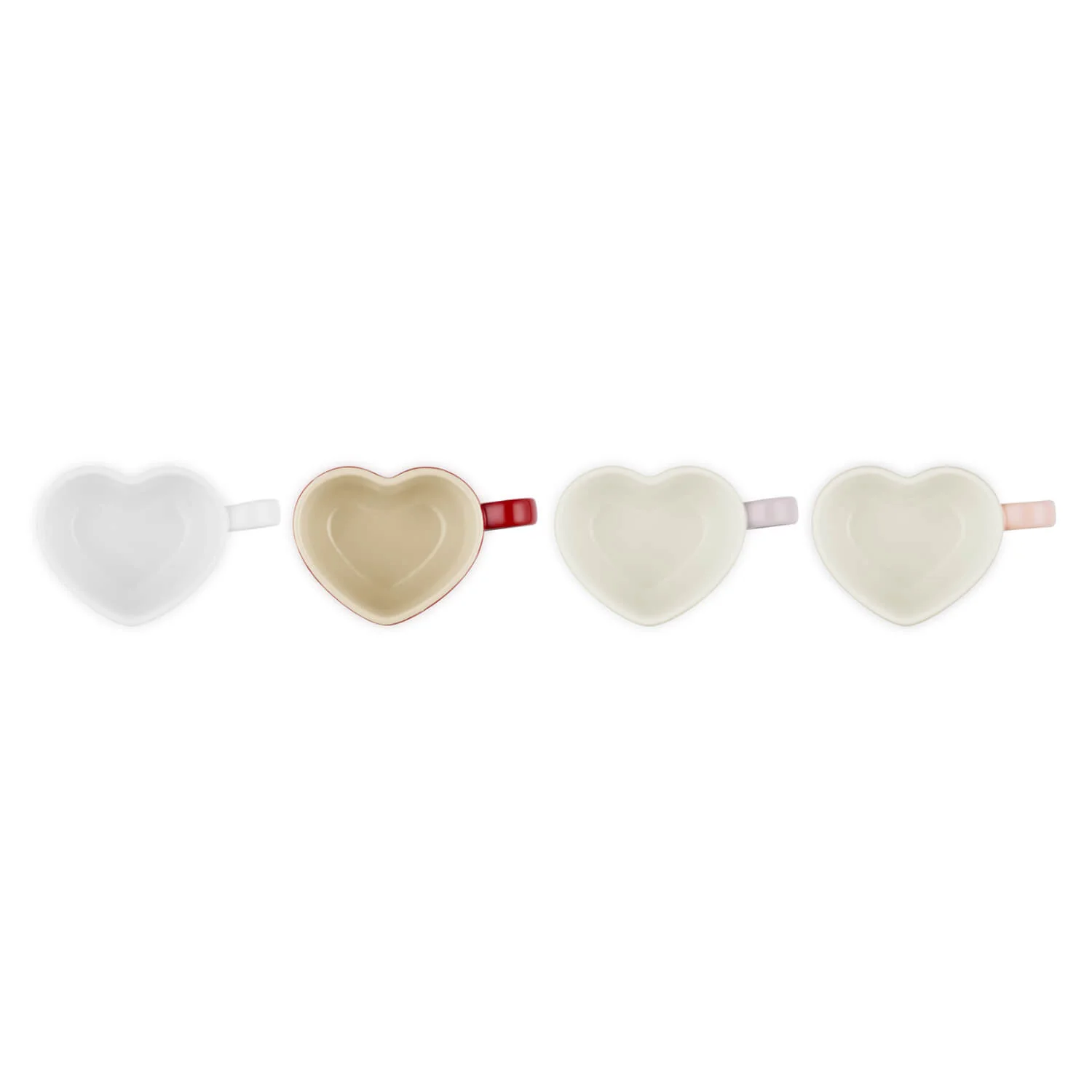 Le Creuset Stoneware Set of 4 220ml Mini Heart Mugs - Image 2