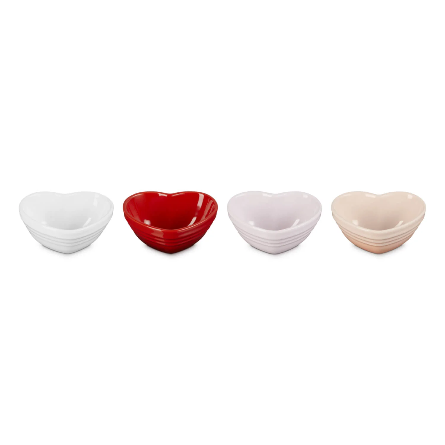 Le Creuset Stoneware Set of 4 Mini Heart Bowls - Image 4