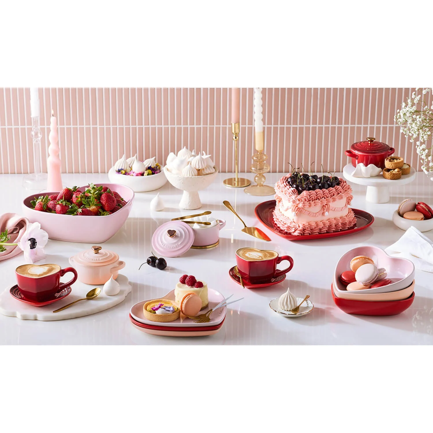 Le Creuset Stoneware Set of 4 Mini Heart Bowls - Image 5