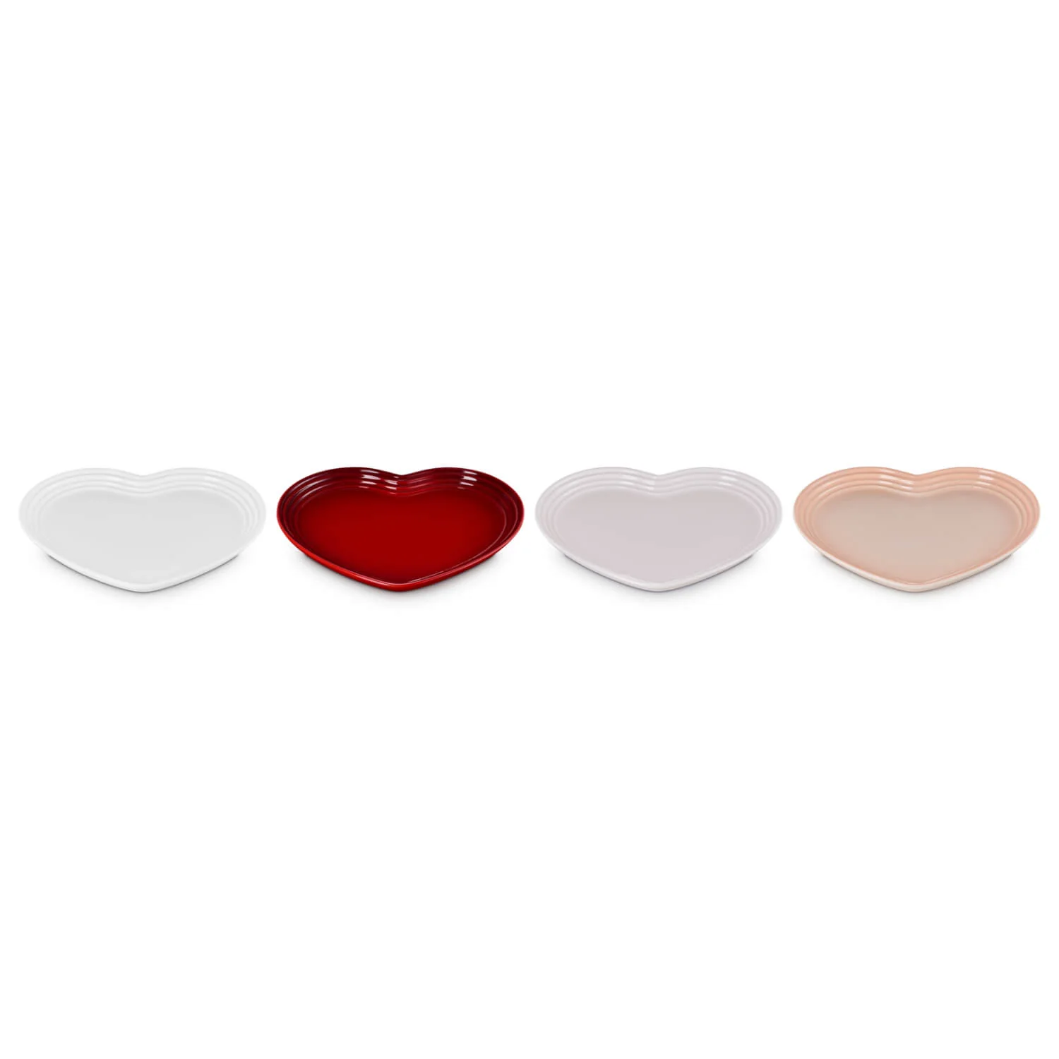 Le Creuset Stoneware Set of 4 23cm Heart Plates - Image 4