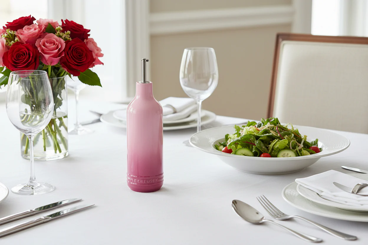 Le Creuset Stoneware Signature 600ml Oil Cruet Pourer - Rose Quartz - Image 5