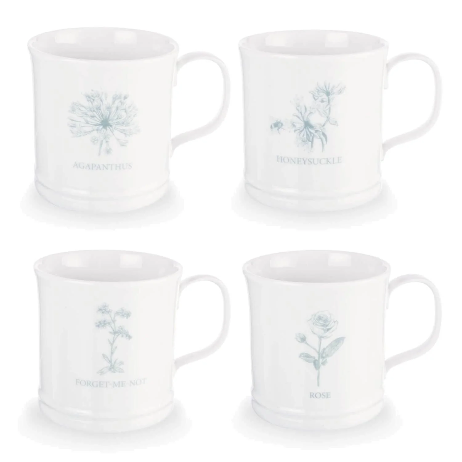 Mary Berry English Garden 4 Piece Mug Set - British Flowers