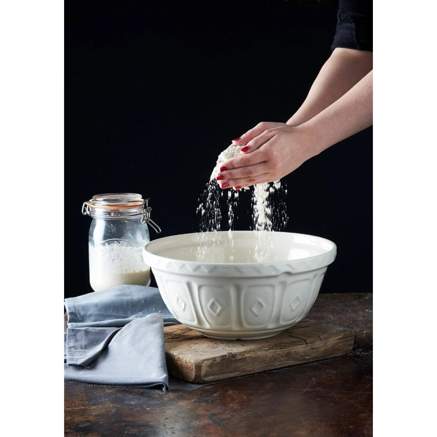 Mason Cash Colour Mix 26cm Stoneware Mixing Bowl - Cream - Image 3