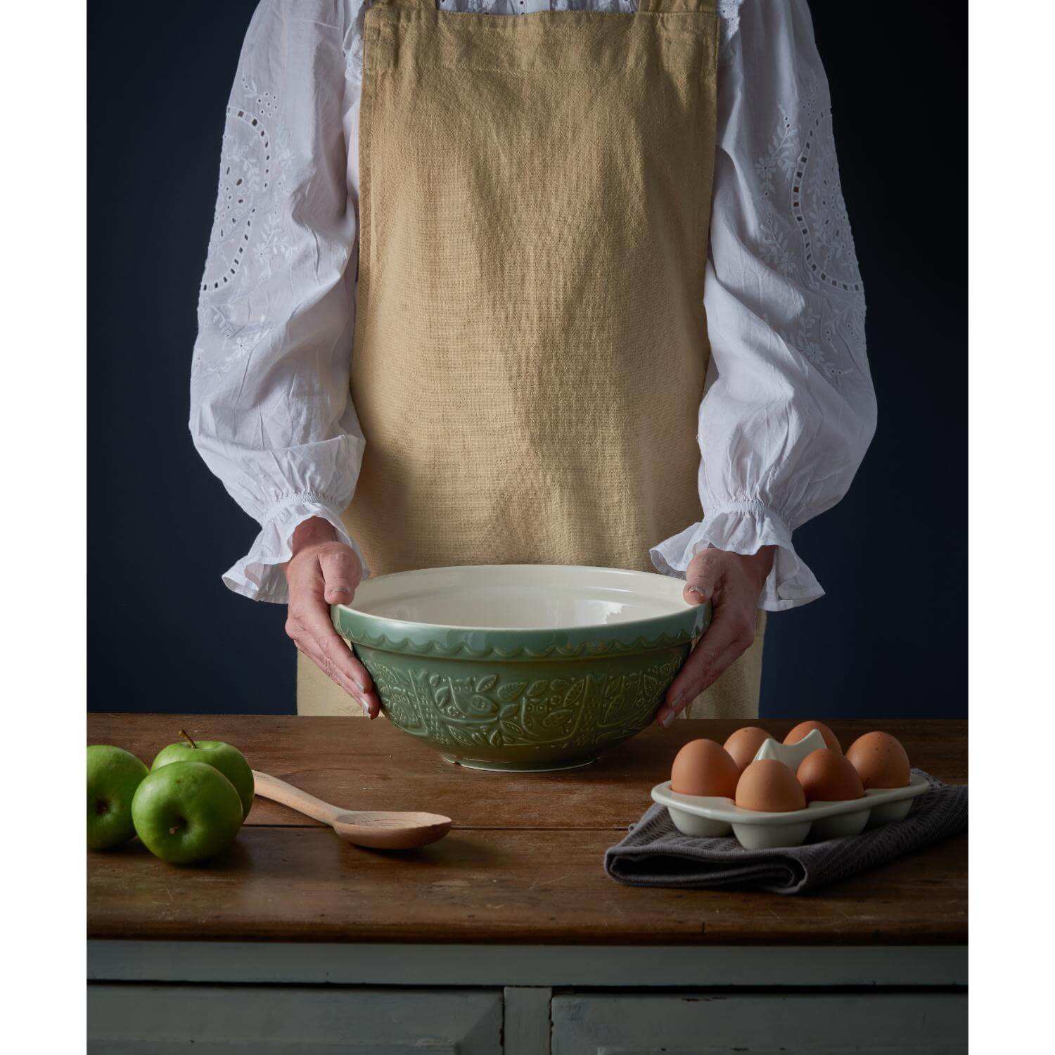 Mason Cash In The Forest 26cm Stoneware Mixing Bowl - Green, Owl - Image 2