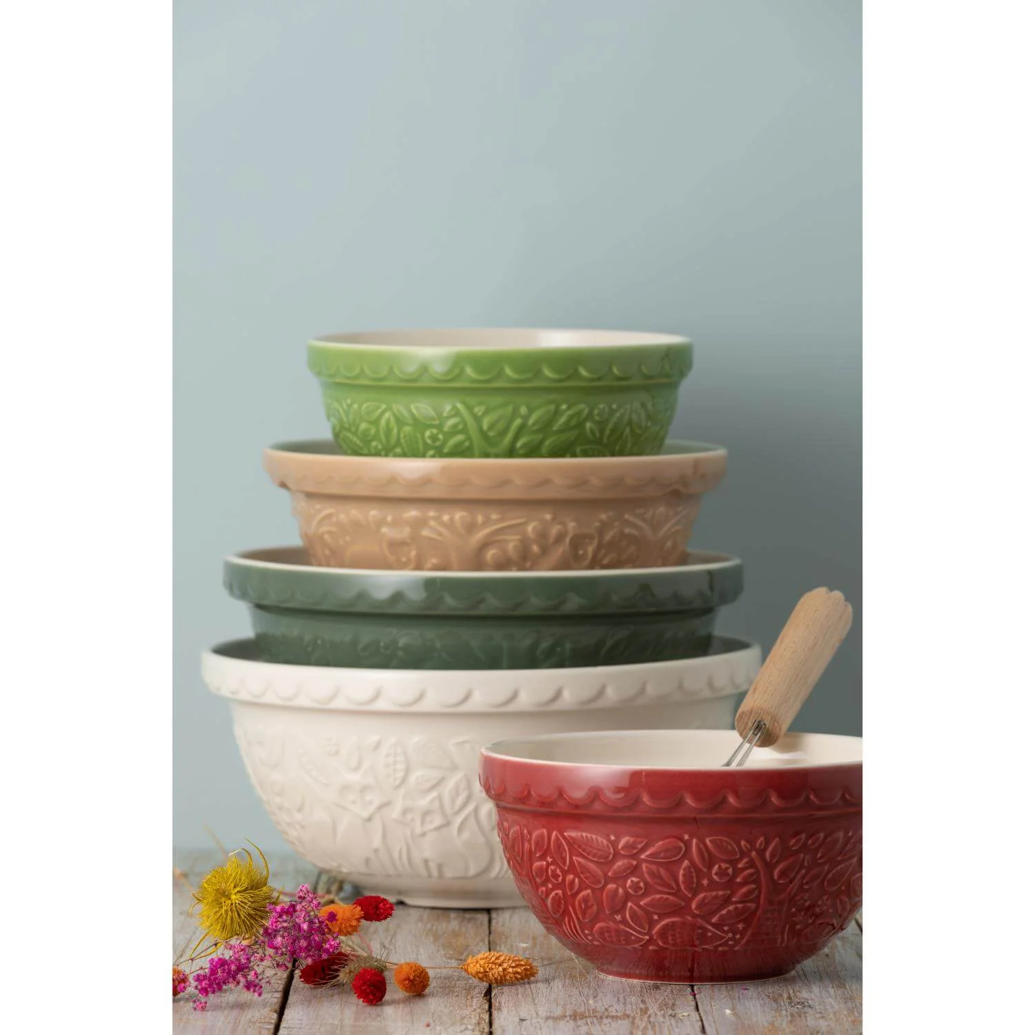 Mason Cash In The Forest 26cm Stoneware Mixing Bowl - Green, Owl - Image 5