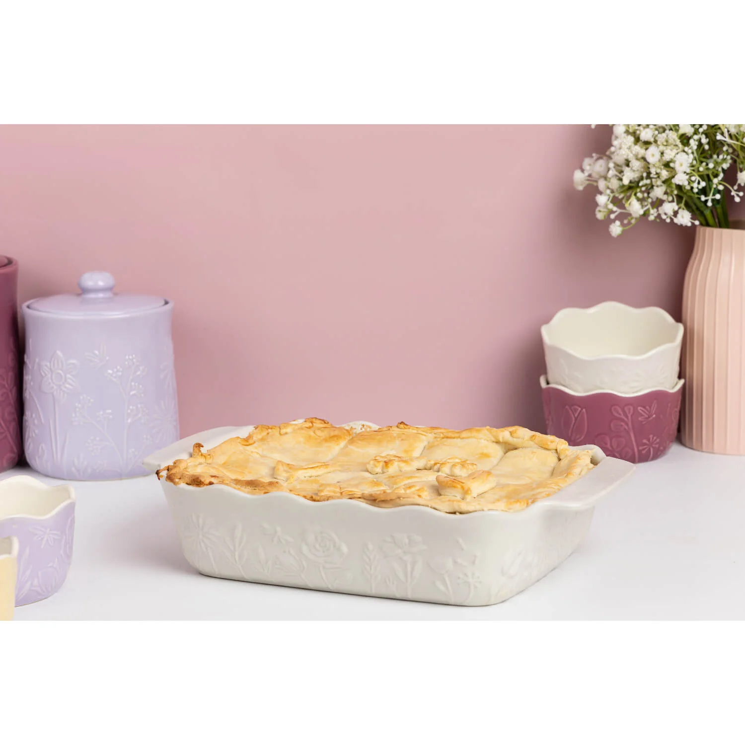 Mason Cash In The Meadow 31cm Stoneware Rectangular Dish - Cream - Image 4