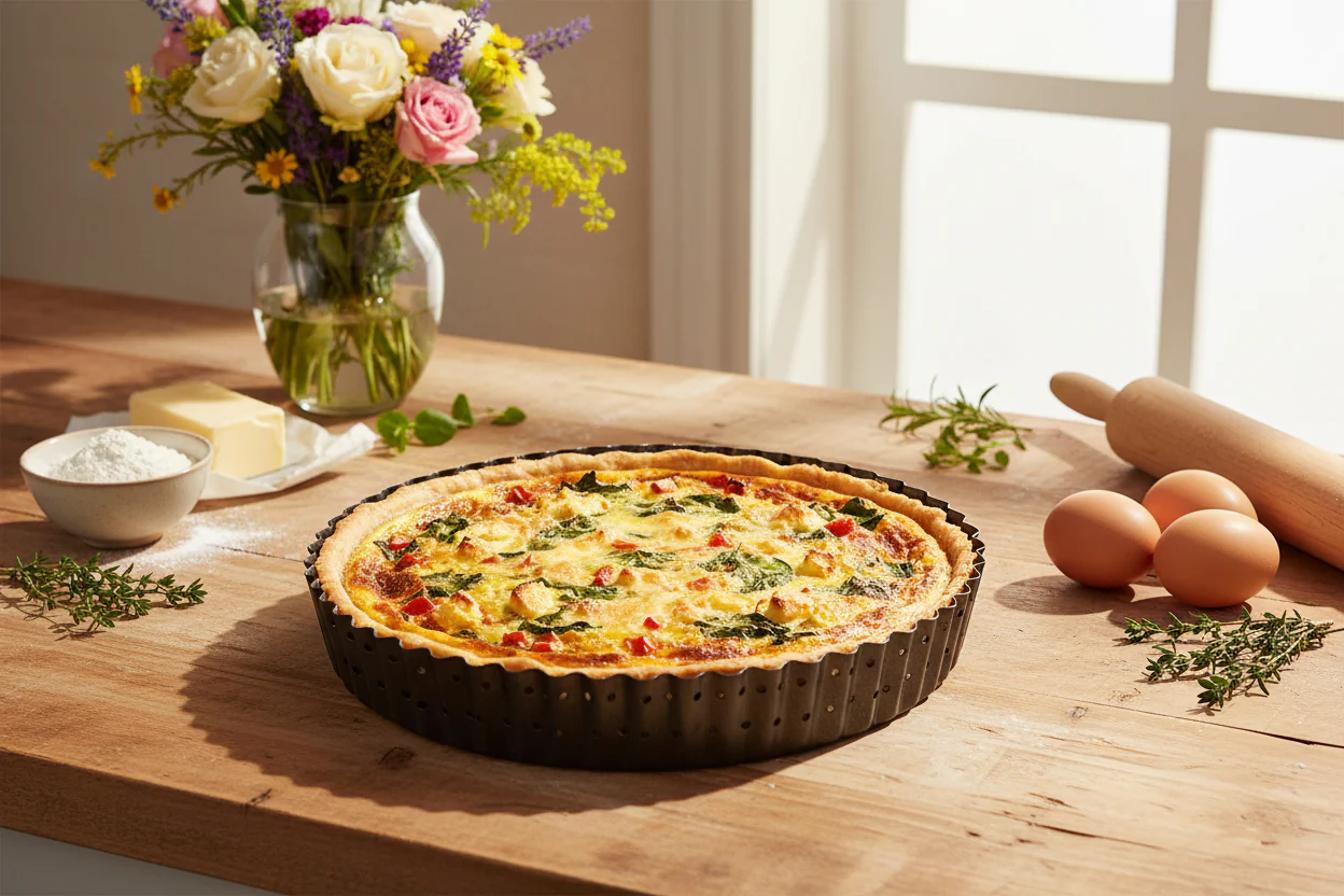 Masterclass Crusty Bake Non-Stick Fluted Quiche Tin - 23cm - Image 2