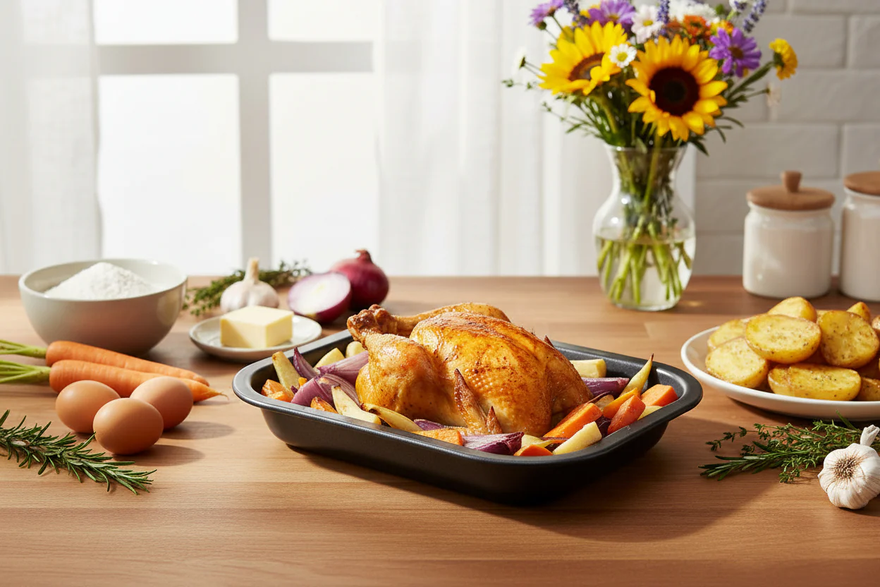 MasterClass Non-Stick Rectangle Open Roasting Pan - 27cm - Image 2