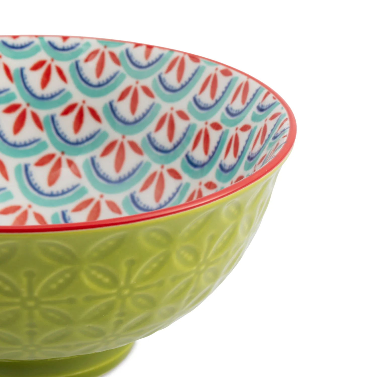 Mikasa 12cm Stoneware Nibble Bowl - Blue/Green Geometric - Image 4