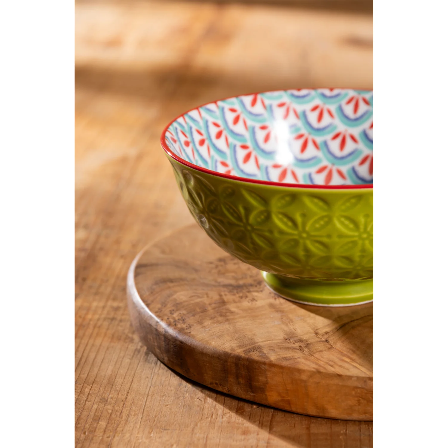 Mikasa 12cm Stoneware Nibble Bowl - Blue/Green Geometric - Image 9