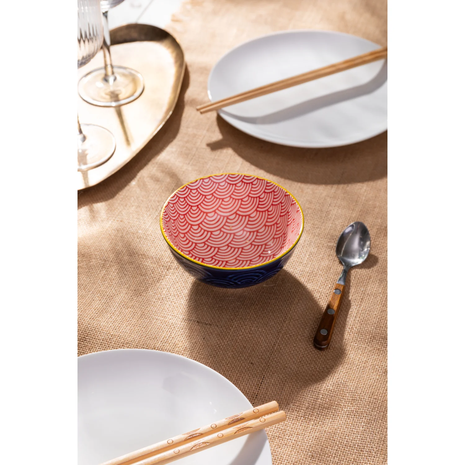 Mikasa 12cm Stoneware Nibble Bowl - Blue/Red Arc - Image 10
