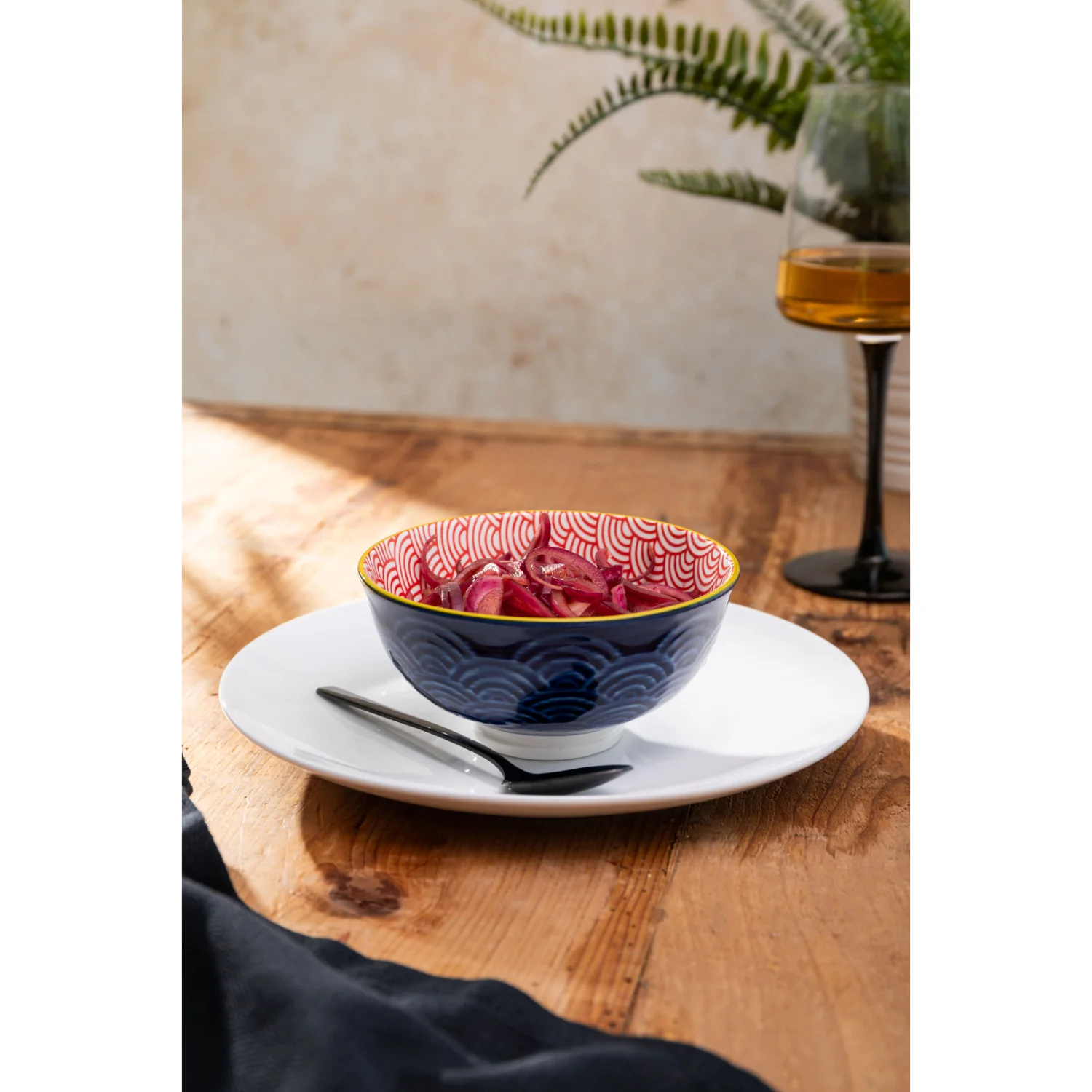 Mikasa 12cm Stoneware Nibble Bowl - Blue/Red Arc - Image 5